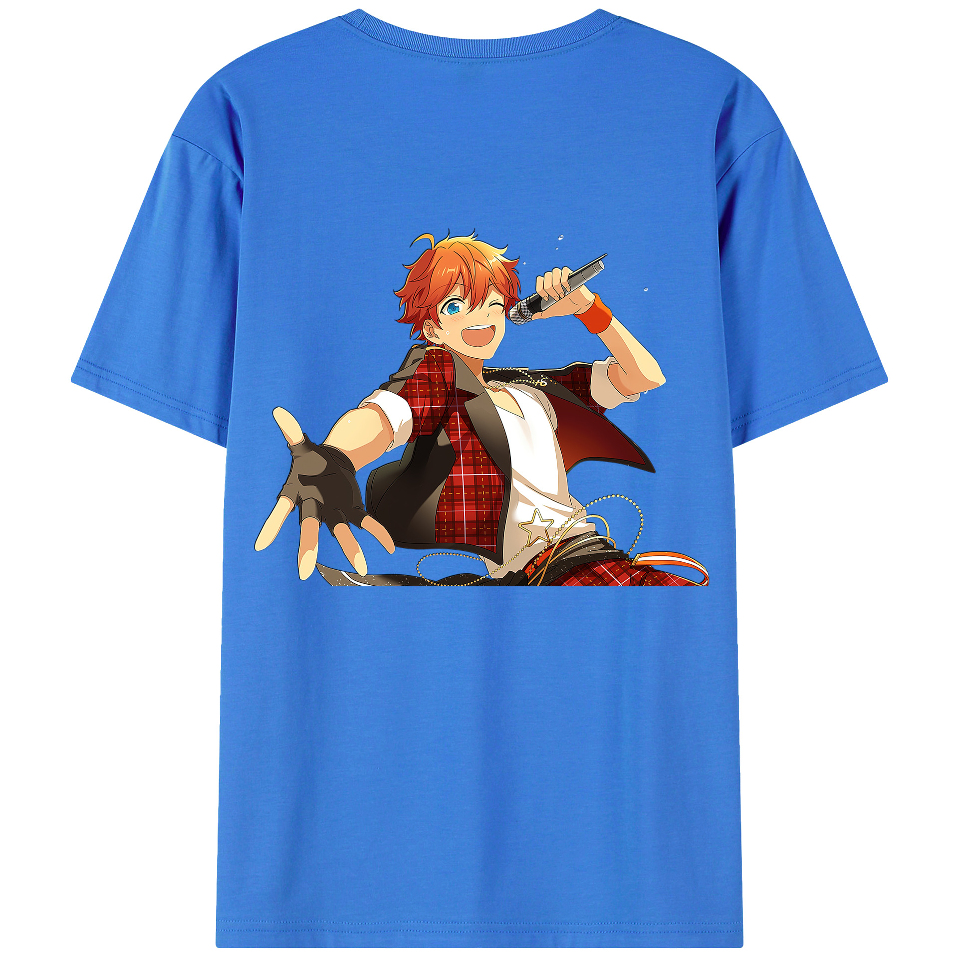 （画像用） あんさんぶるスターズ! Ensemble Stars 綿100％ メンズ半袖Tシャツ（バックプリント） 通気性