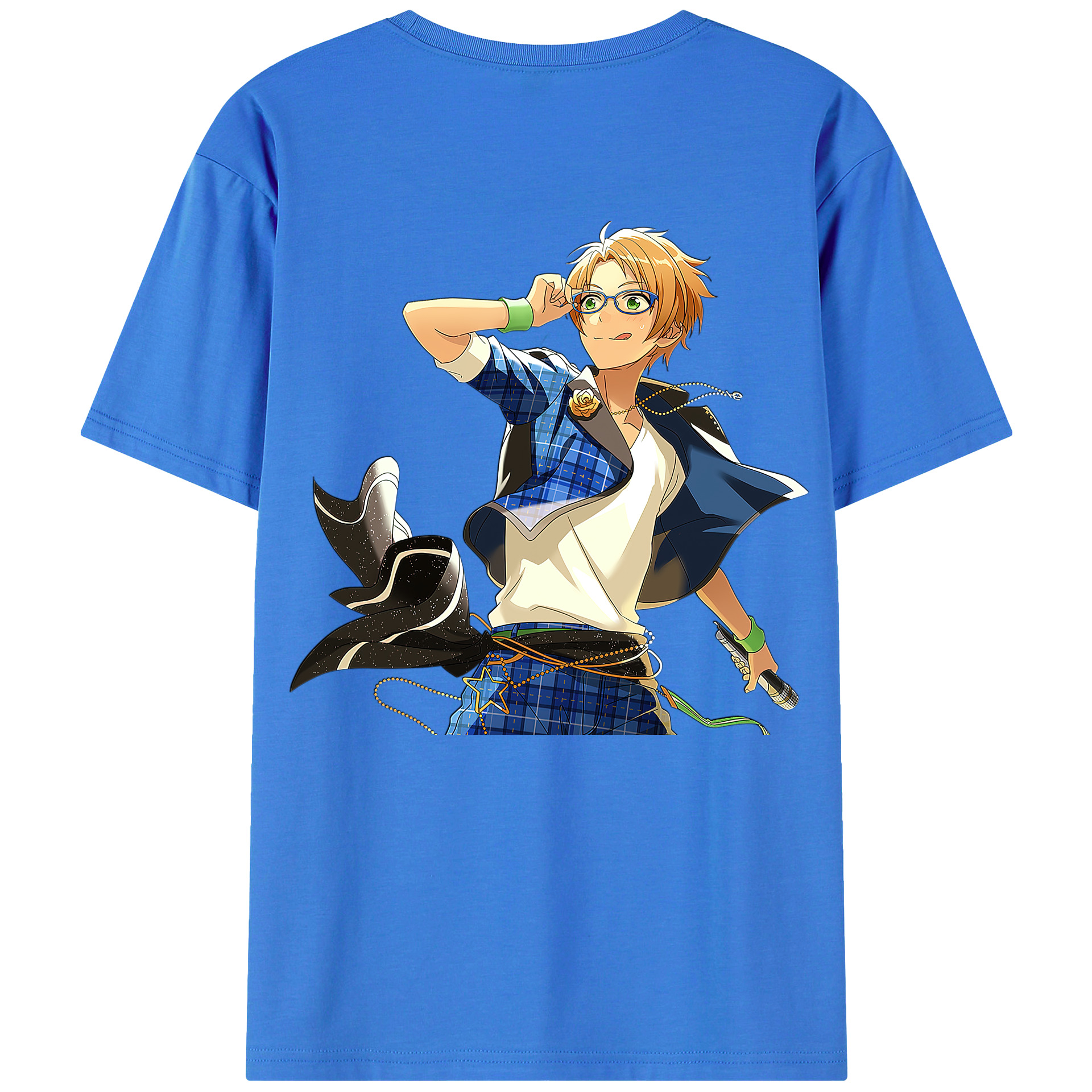 （画像用） あんさんぶるスターズ! Ensemble Stars 綿100％ メンズ半袖Tシャツ（バックプリント） 通気性