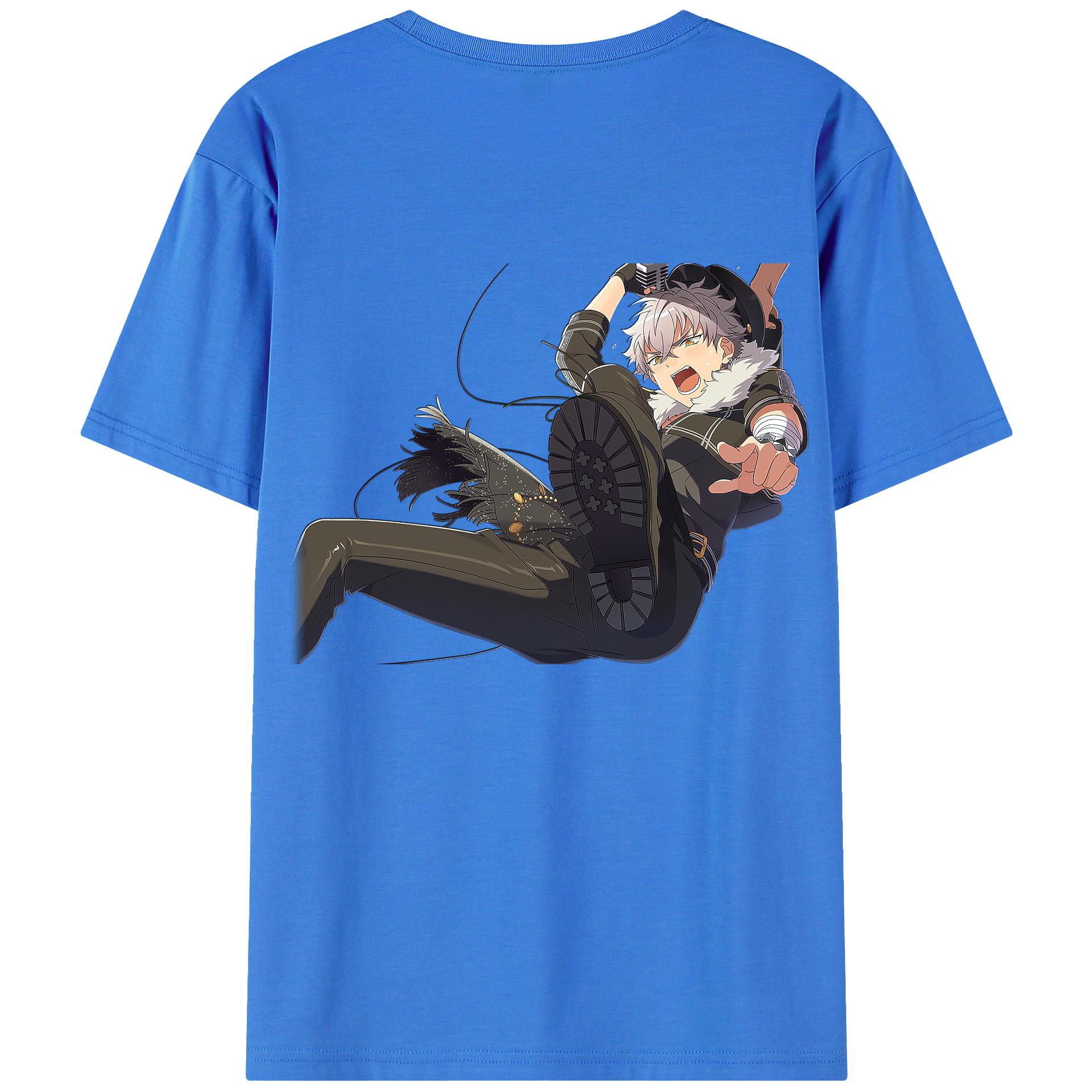 （画像用） あんさんぶるスターズ! Ensemble Stars 綿100％ メンズ半袖Tシャツ（バックプリント） 通気性