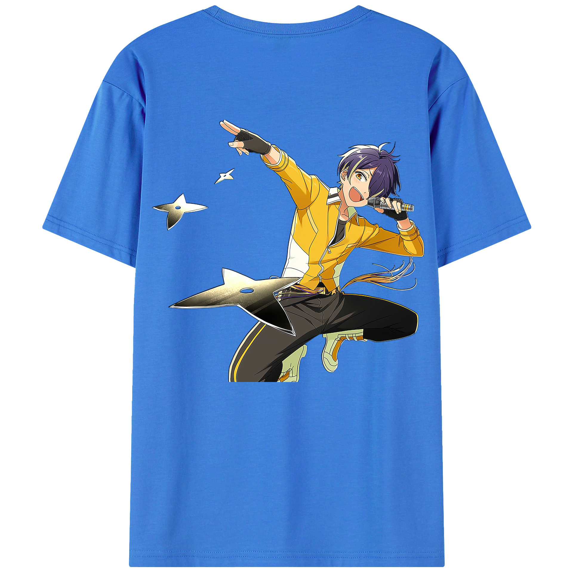 （画像用） あんさんぶるスターズ! Ensemble Stars 綿100％ メンズ半袖Tシャツ（バックプリント） 通気性