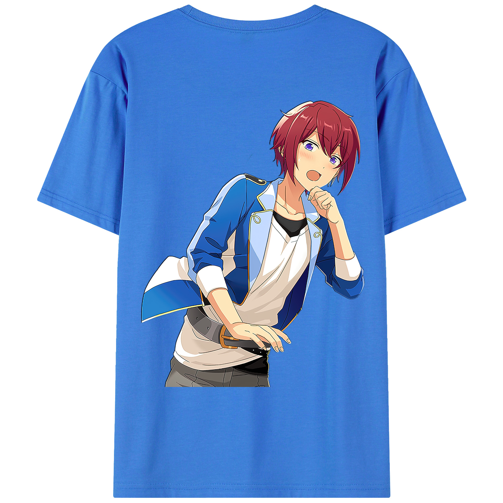 （画像用） あんさんぶるスターズ! Ensemble Stars 綿100％ メンズ半袖Tシャツ（バックプリント） 通気性