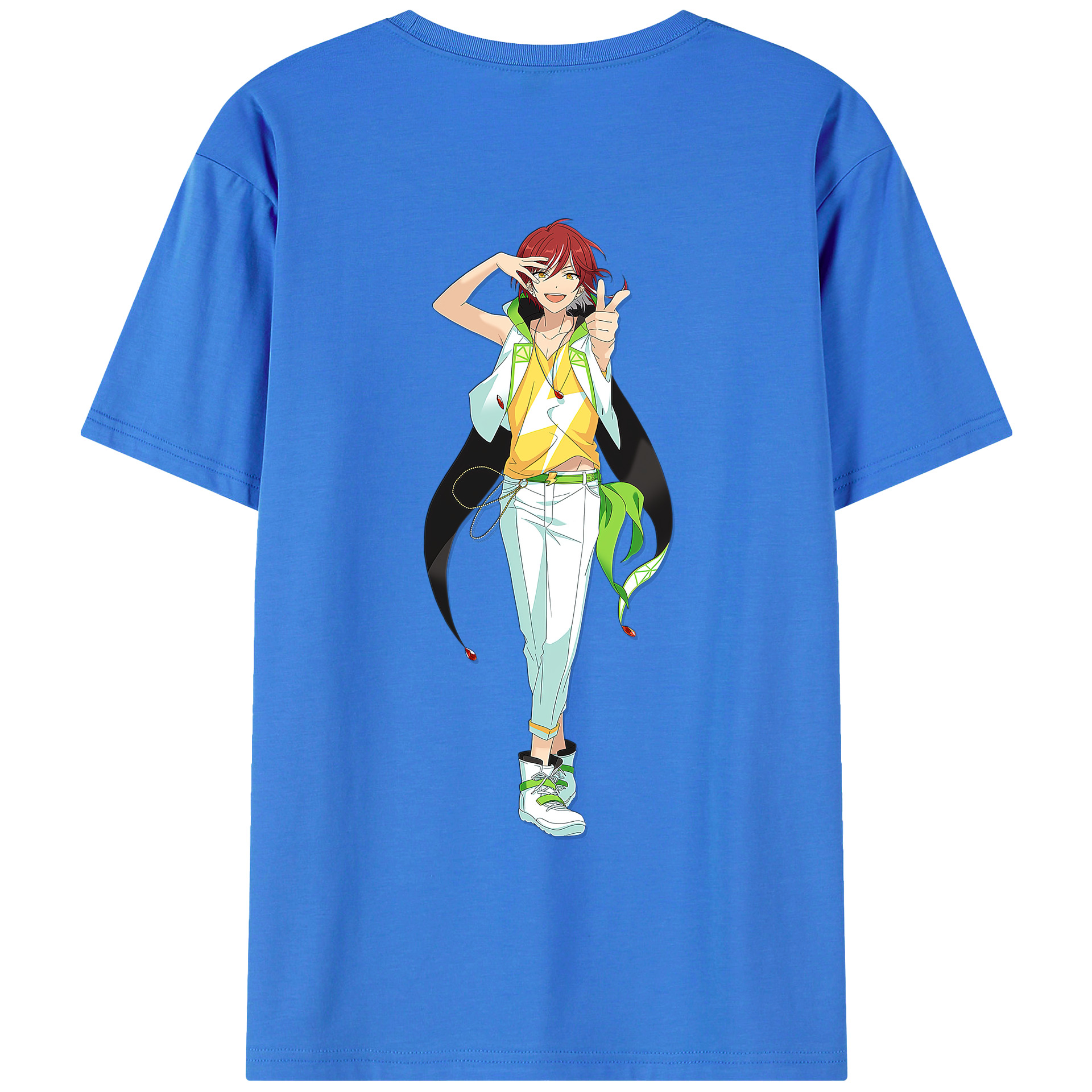 （画像用） あんさんぶるスターズ! Ensemble Stars 綿100％ メンズ半袖Tシャツ（バックプリント） 通気性