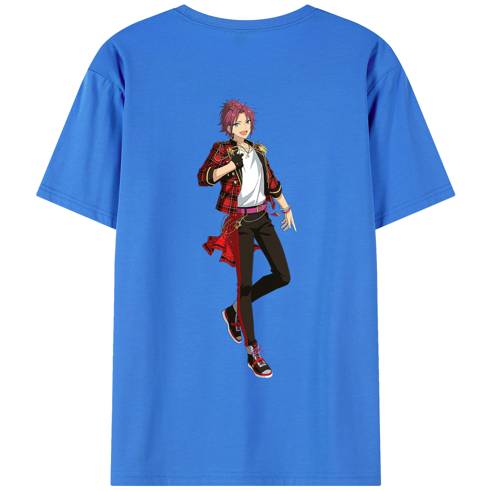 （画像用） あんさんぶるスターズ! Ensemble Stars 綿100％ メンズ半袖Tシャツ（バックプリント） 通気性
