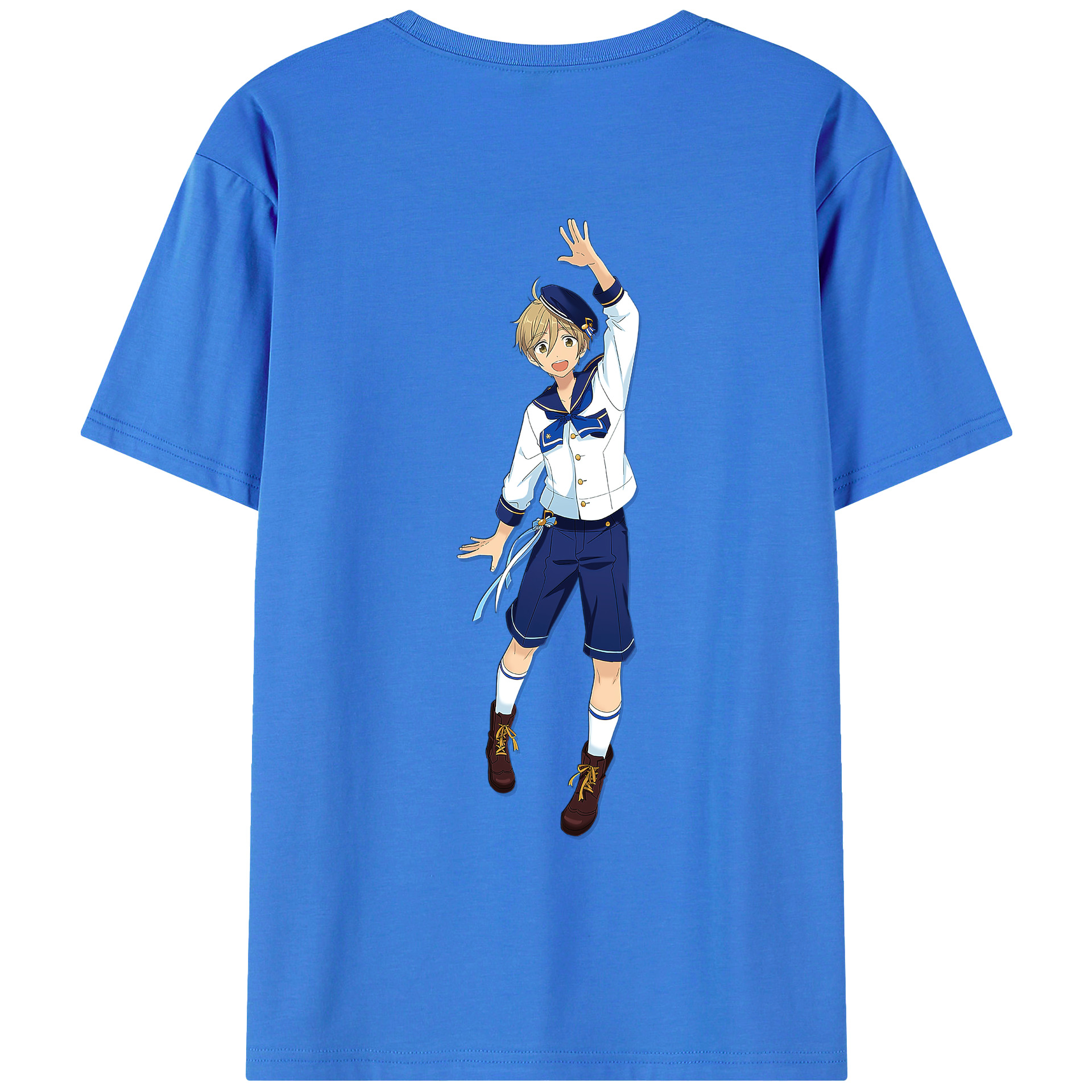 （画像用） あんさんぶるスターズ! Ensemble Stars 綿100％ メンズ半袖Tシャツ（バックプリント） 通気性