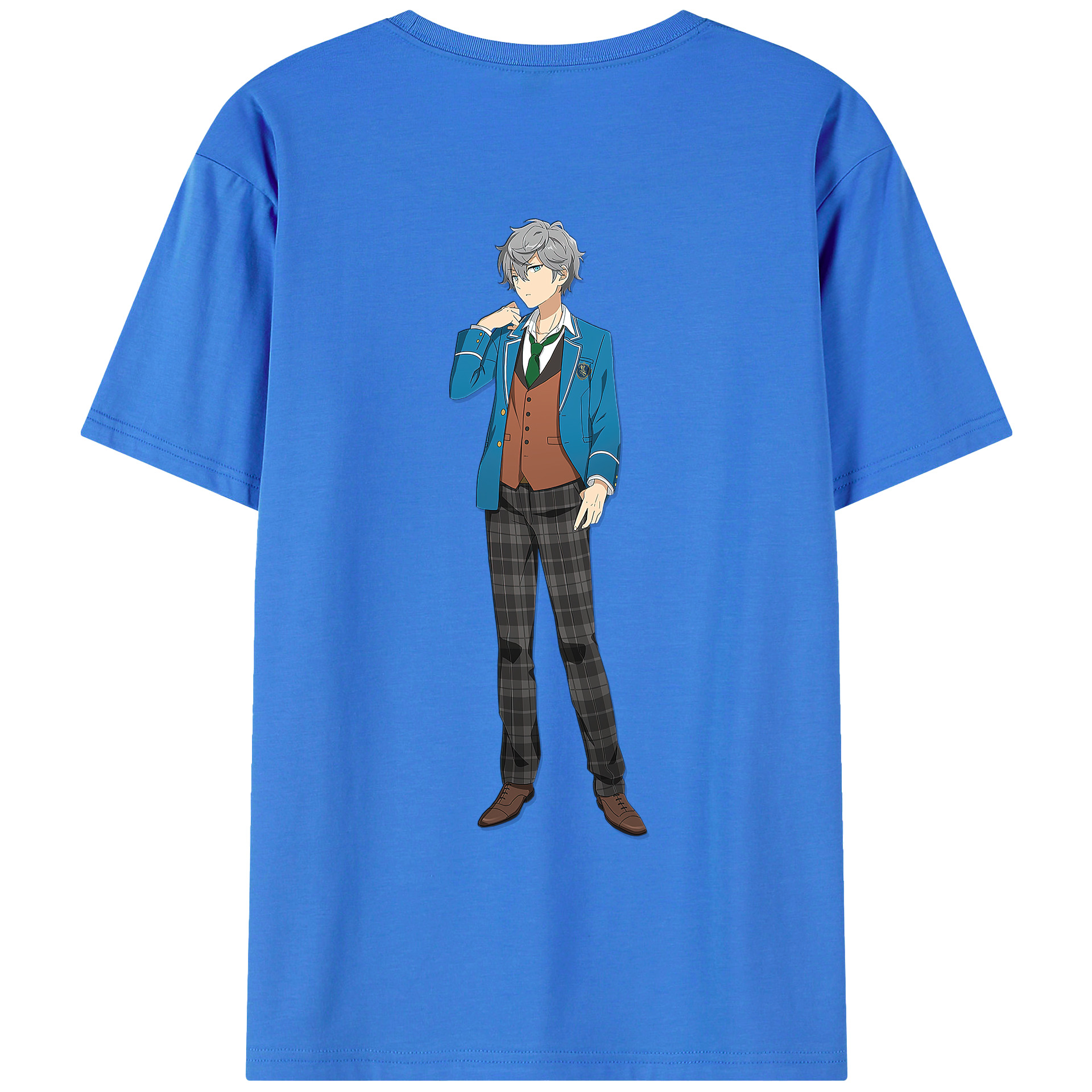 （画像用） あんさんぶるスターズ! Ensemble Stars 綿100％ メンズ半袖Tシャツ（バックプリント） 通気性