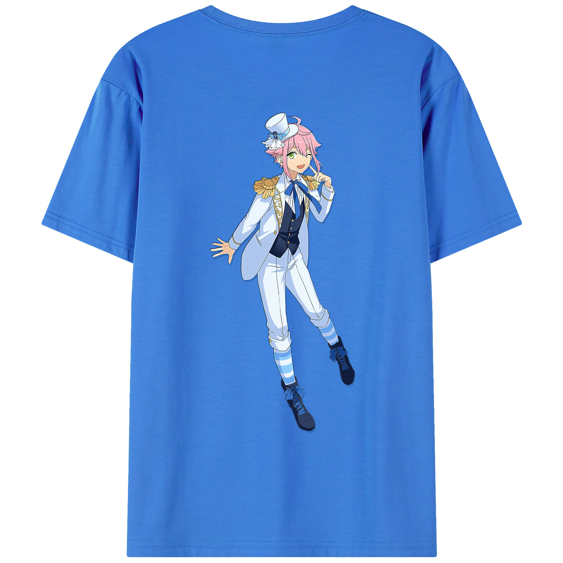 （画像用） あんさんぶるスターズ! Ensemble Stars 綿100％ メンズ半袖Tシャツ（バックプリント） 通気性