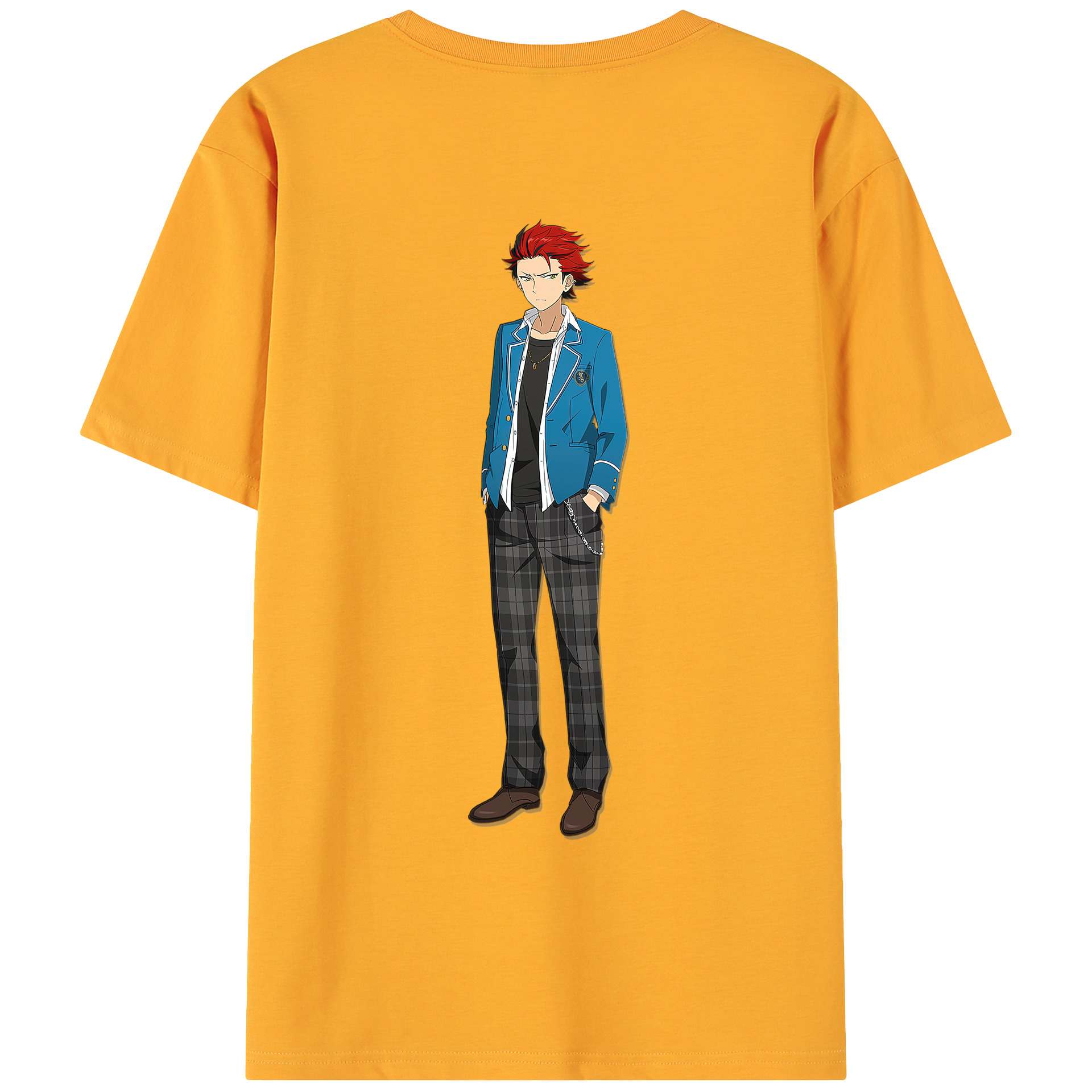 （画像用） あんさんぶるスターズ! Ensemble Stars 綿100％ メンズ半袖Tシャツ（バックプリント） 通気性