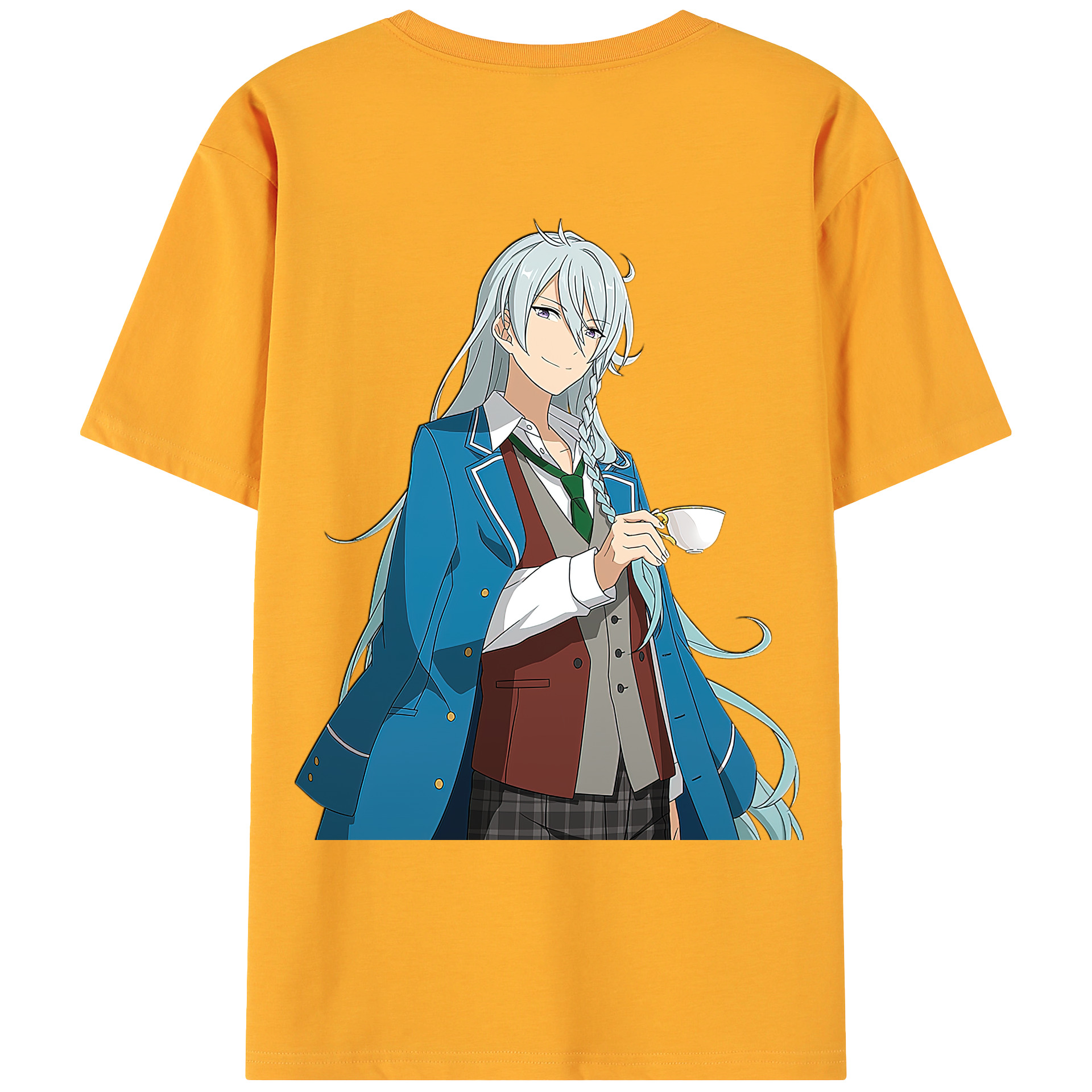 （画像用） あんさんぶるスターズ! Ensemble Stars 綿100％ メンズ半袖Tシャツ（バックプリント） 通気性