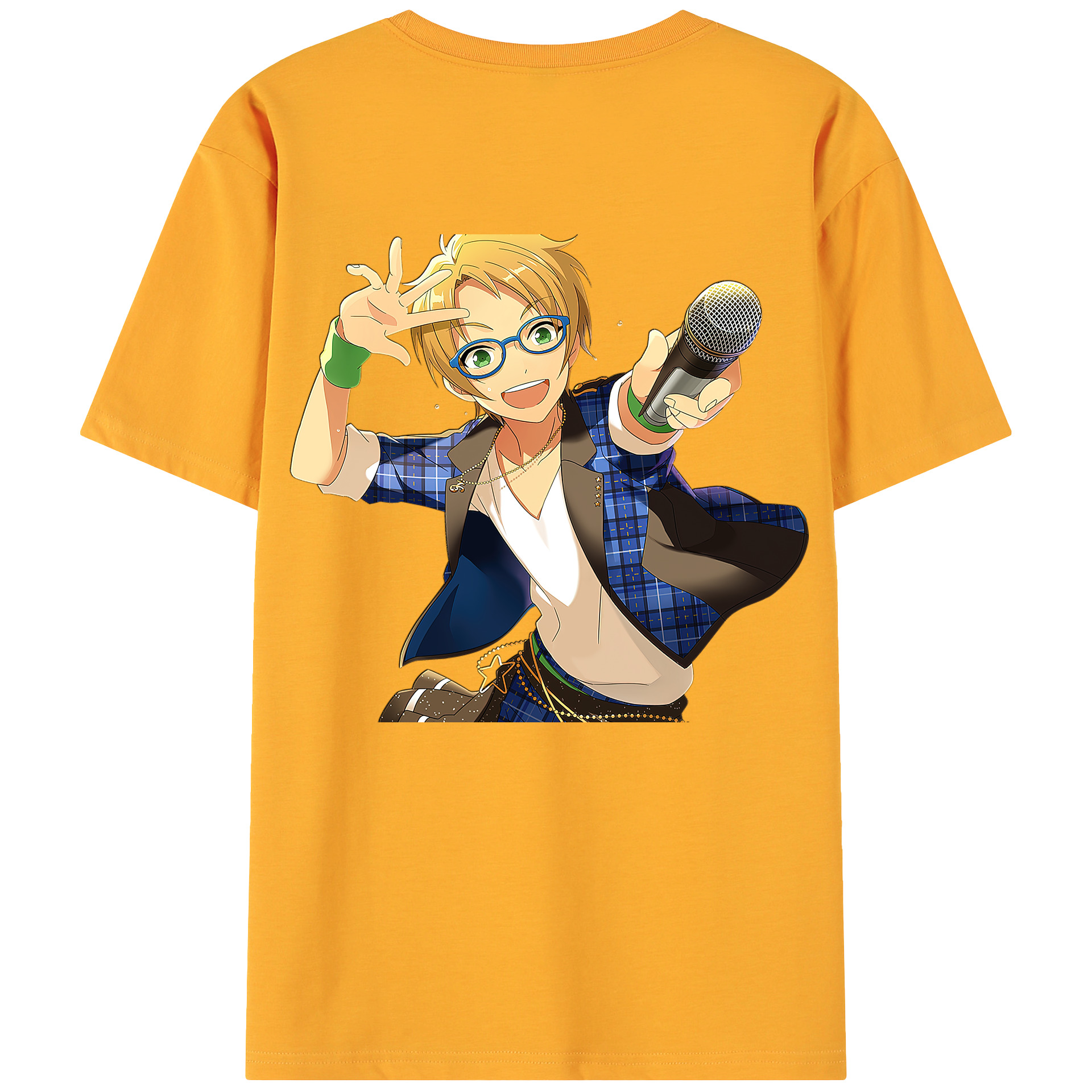 （画像用） あんさんぶるスターズ! Ensemble Stars 綿100％ メンズ半袖Tシャツ（バックプリント） 通気性