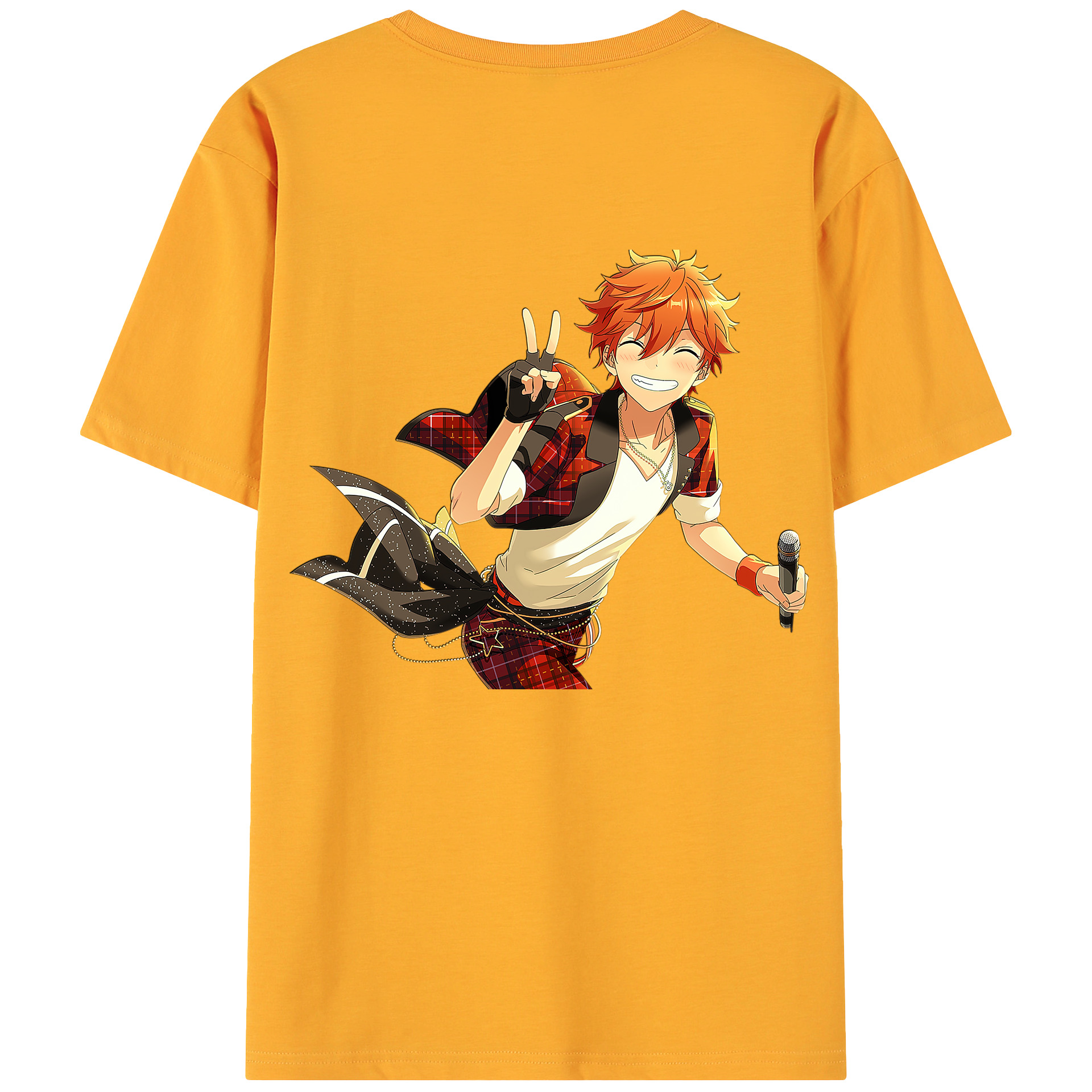 （画像用） あんさんぶるスターズ! Ensemble Stars 綿100％ メンズ半袖Tシャツ（バックプリント） 通気性