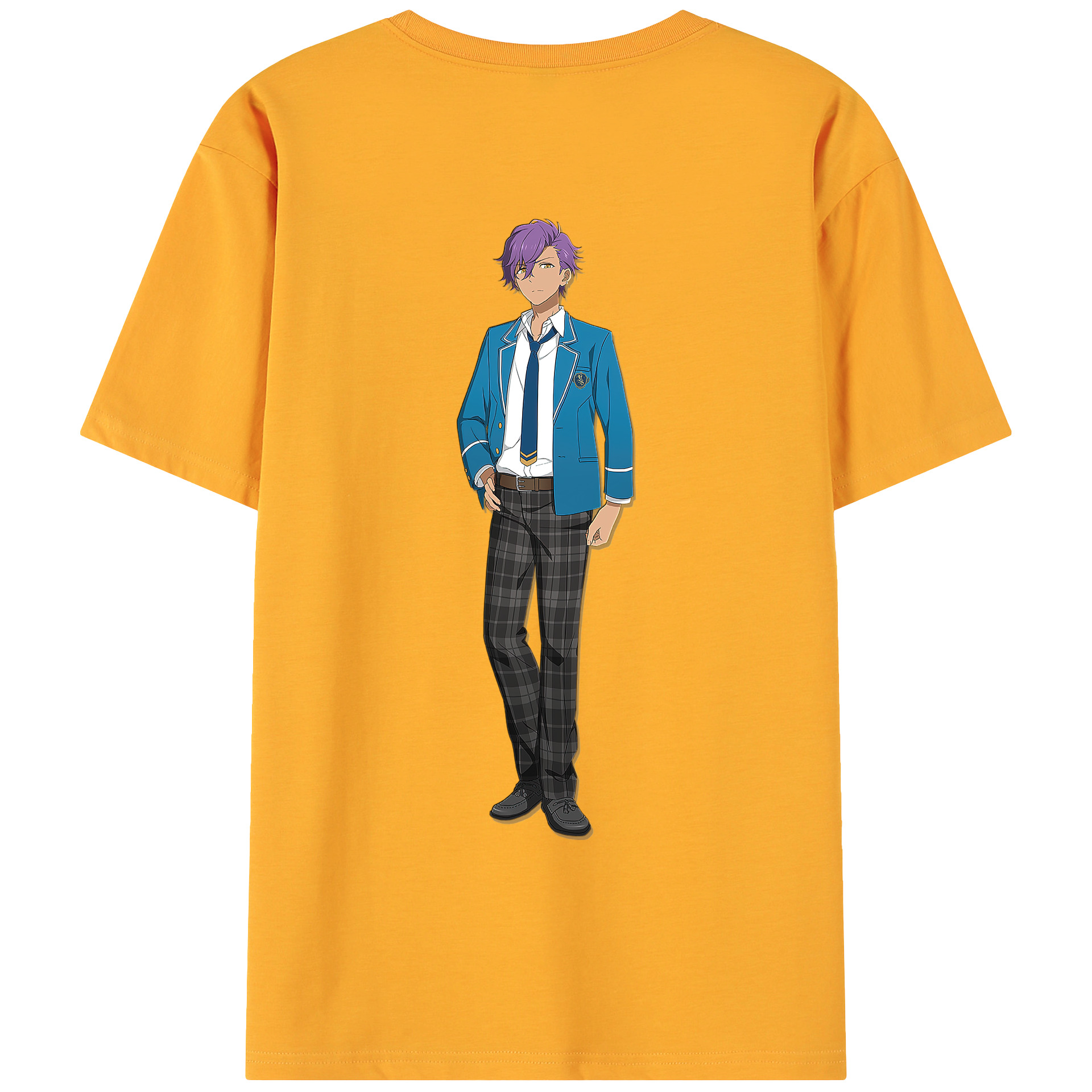 （画像用） あんさんぶるスターズ! Ensemble Stars 綿100％ メンズ半袖Tシャツ（バックプリント） 通気性