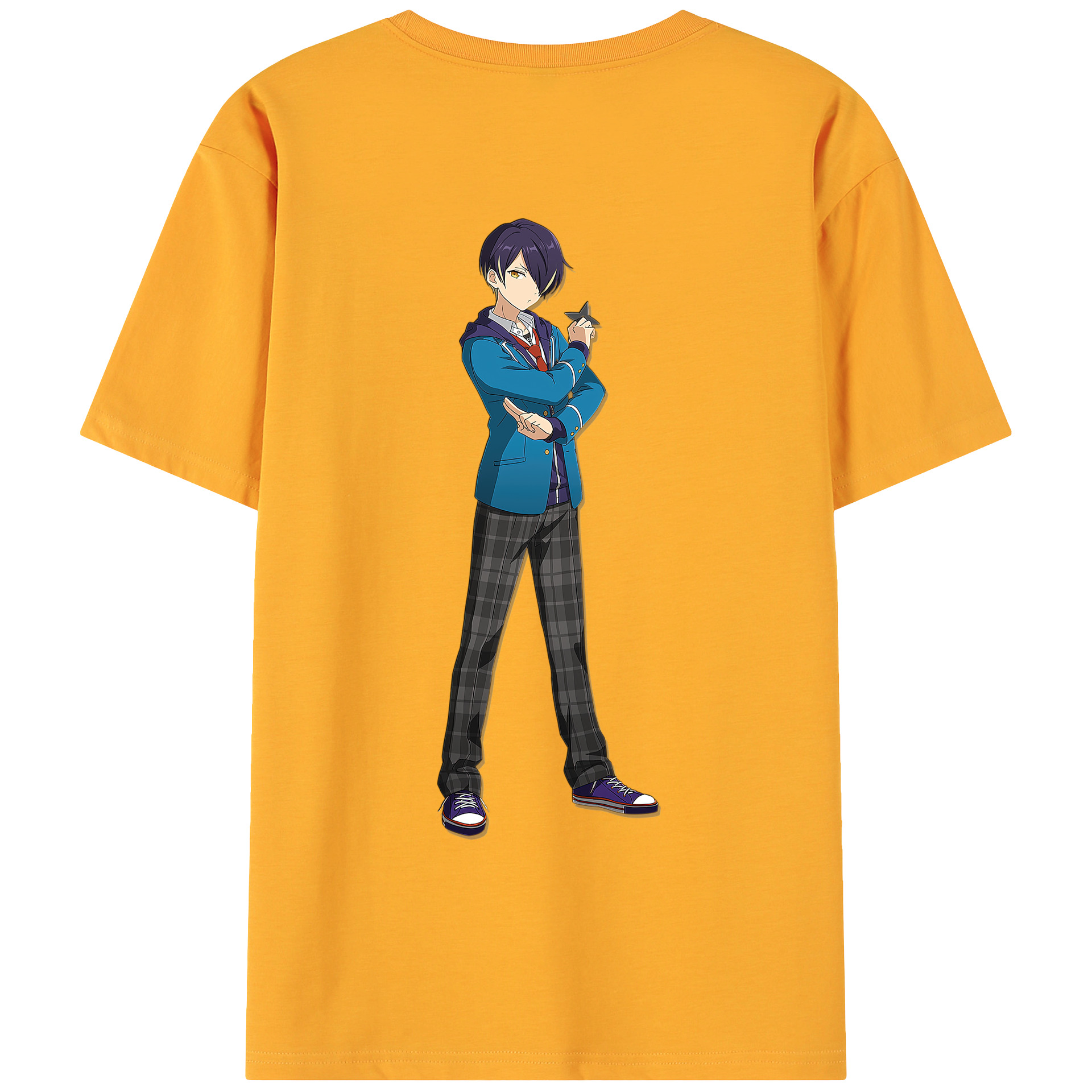 （画像用） あんさんぶるスターズ! Ensemble Stars 綿100％ メンズ半袖Tシャツ（バックプリント） 通気性