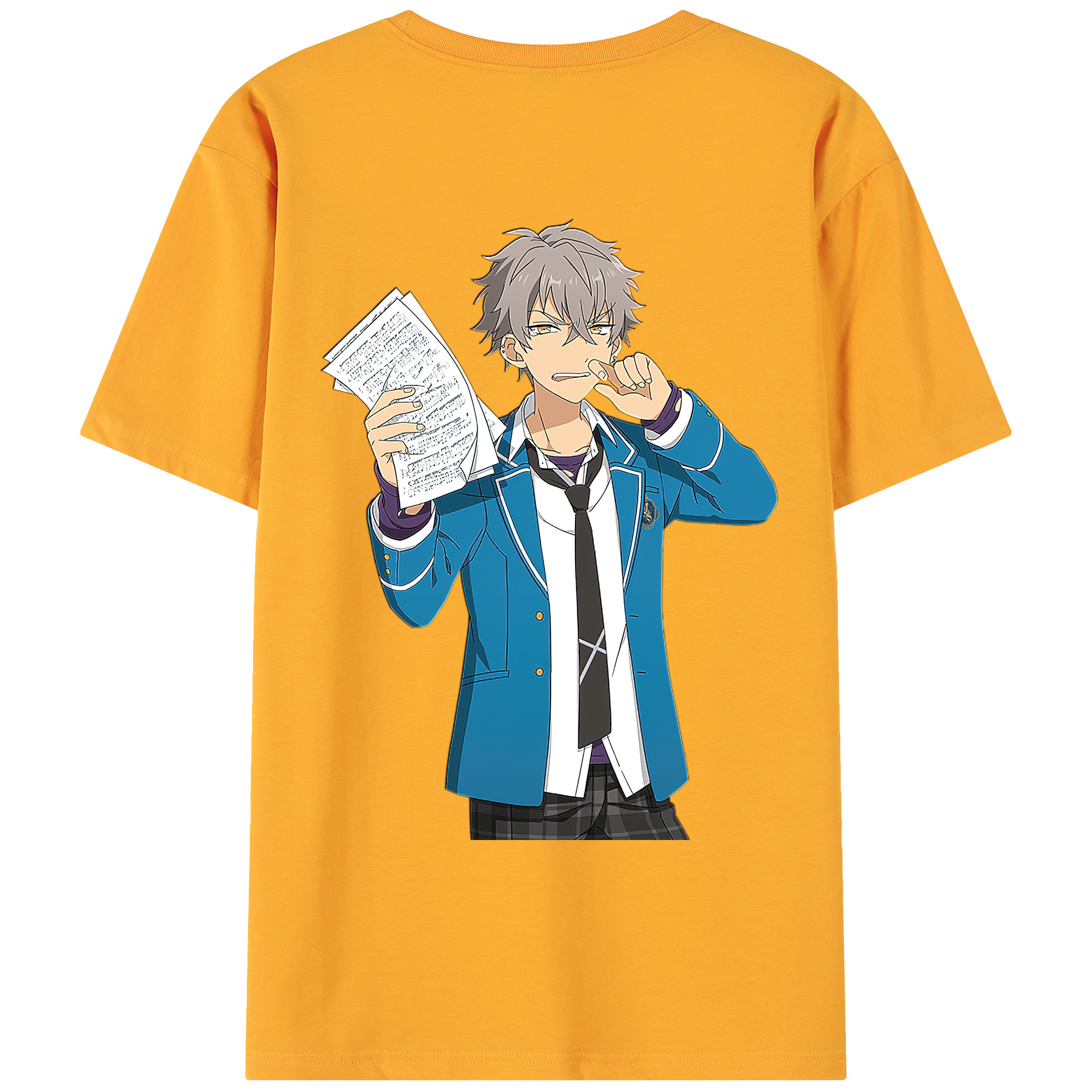 （画像用） あんさんぶるスターズ! Ensemble Stars 綿100％ メンズ半袖Tシャツ（バックプリント） 通気性