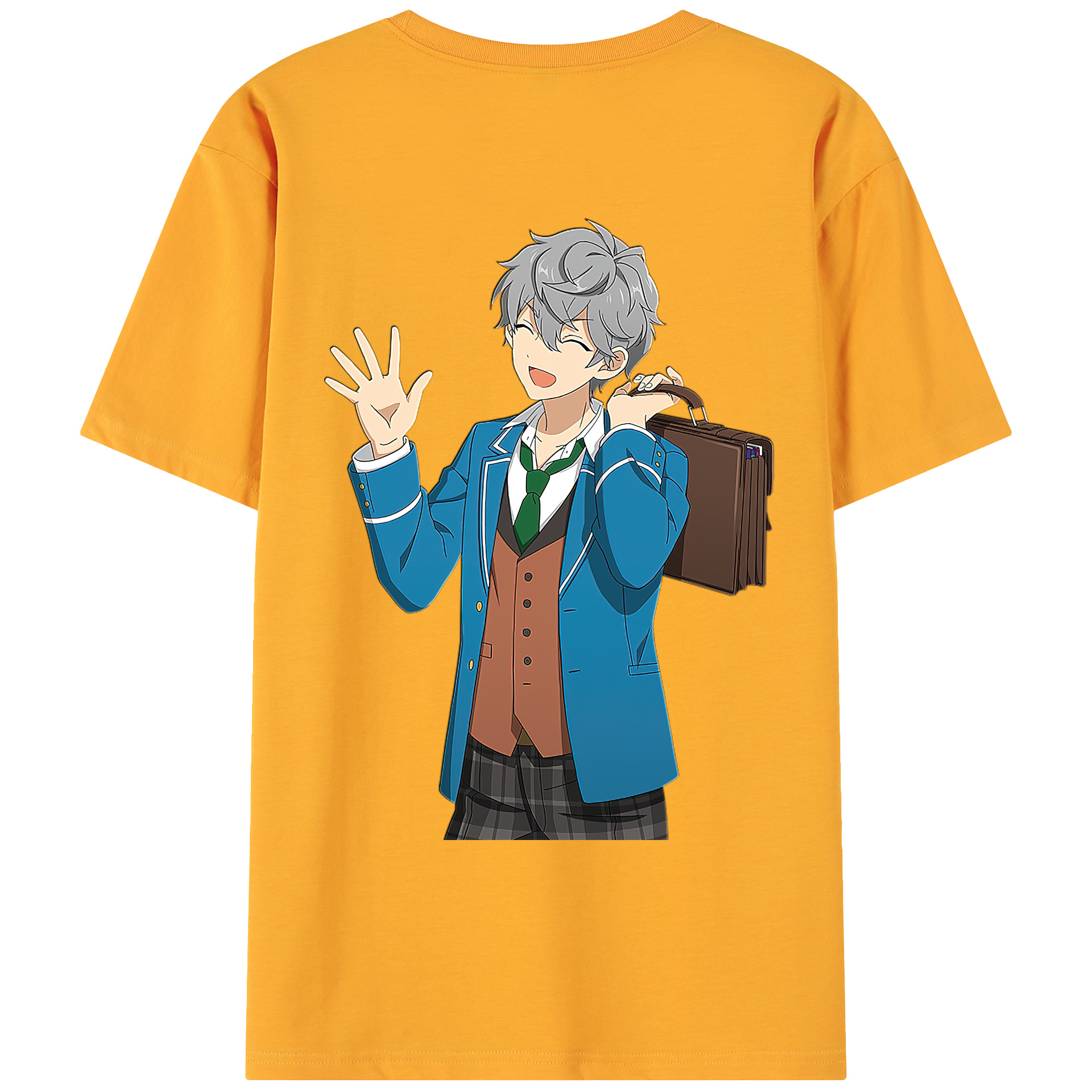 （画像用） あんさんぶるスターズ! Ensemble Stars 綿100％ メンズ半袖Tシャツ（バックプリント） 通気性