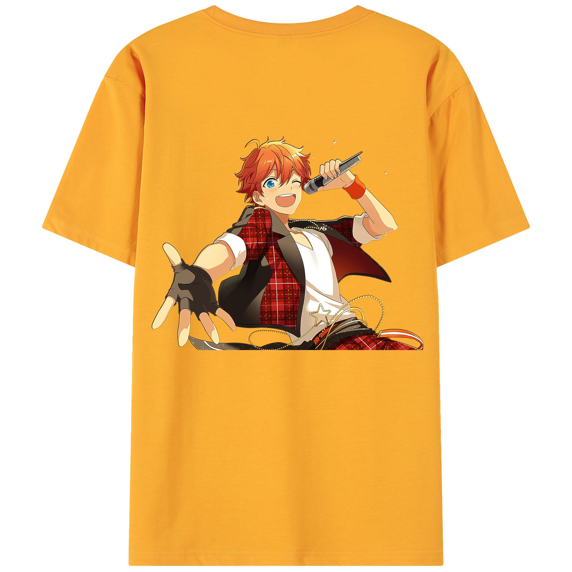 （画像用） あんさんぶるスターズ! Ensemble Stars 綿100％ メンズ半袖Tシャツ（バックプリント） 通気性