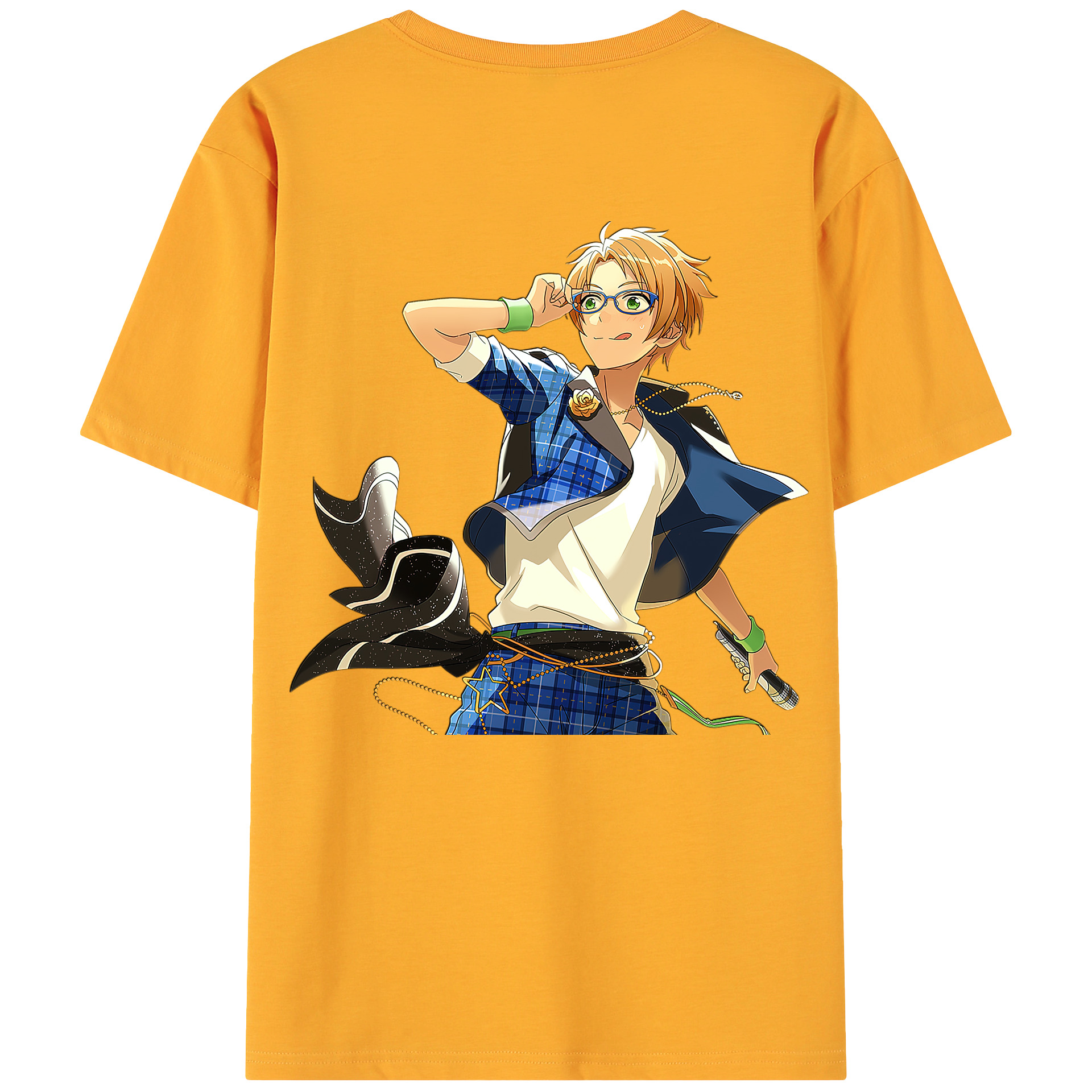 （画像用） あんさんぶるスターズ! Ensemble Stars 綿100％ メンズ半袖Tシャツ（バックプリント） 通気性