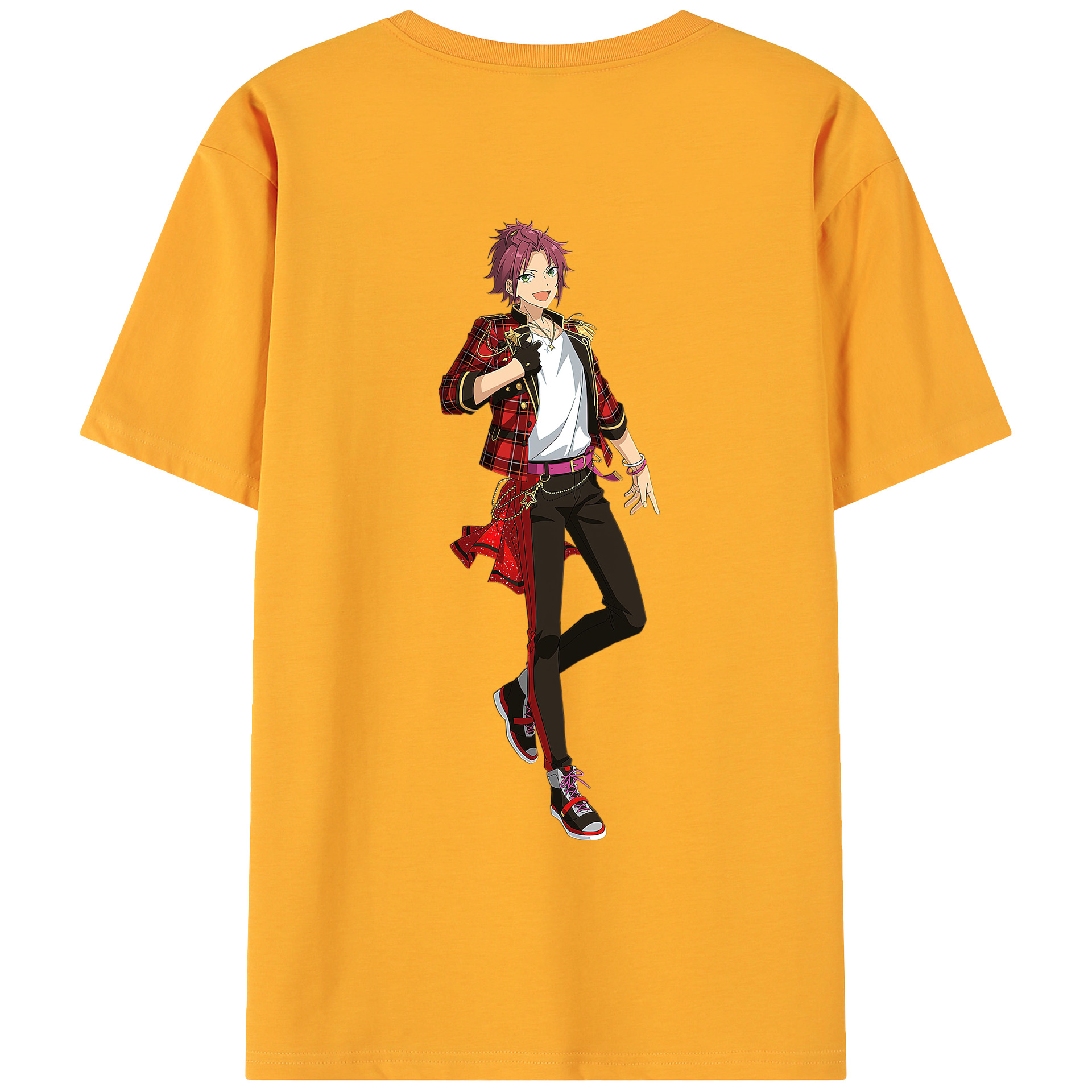 （画像用） あんさんぶるスターズ! Ensemble Stars 綿100％ メンズ半袖Tシャツ（バックプリント） 通気性