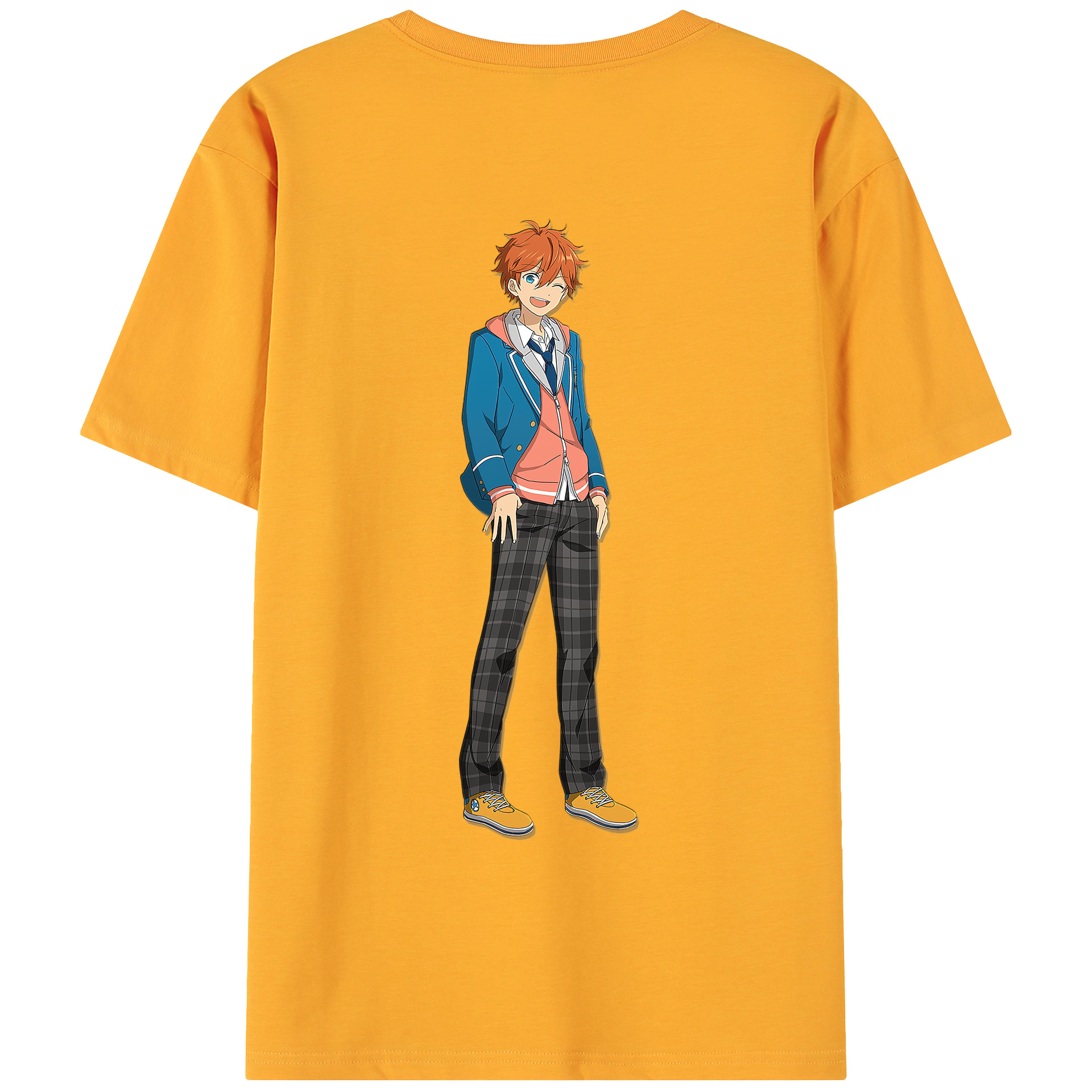 （画像用） あんさんぶるスターズ! Ensemble Stars 綿100％ メンズ半袖Tシャツ（バックプリント） 通気性