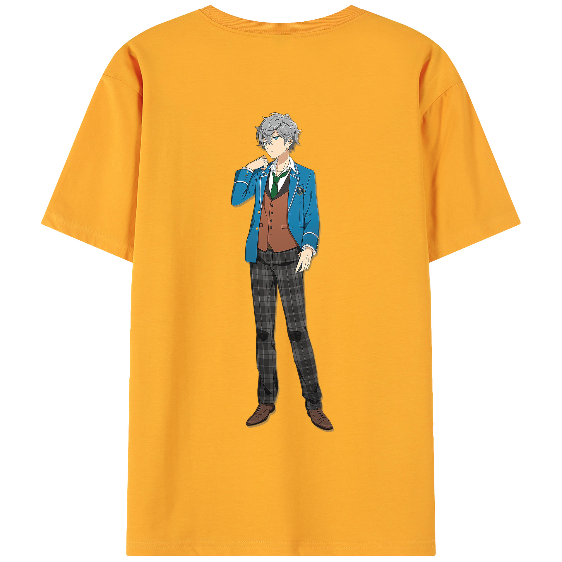 （画像用） あんさんぶるスターズ! Ensemble Stars 綿100％ メンズ半袖Tシャツ（バックプリント） 通気性