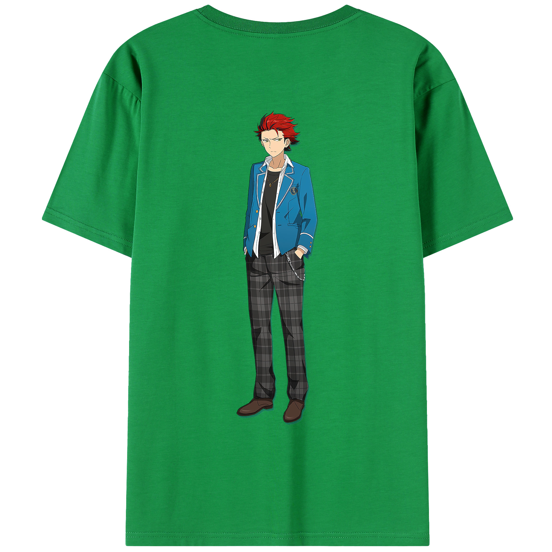 （画像用） あんさんぶるスターズ! Ensemble Stars 綿100％ メンズ半袖Tシャツ（バックプリント） 通気性