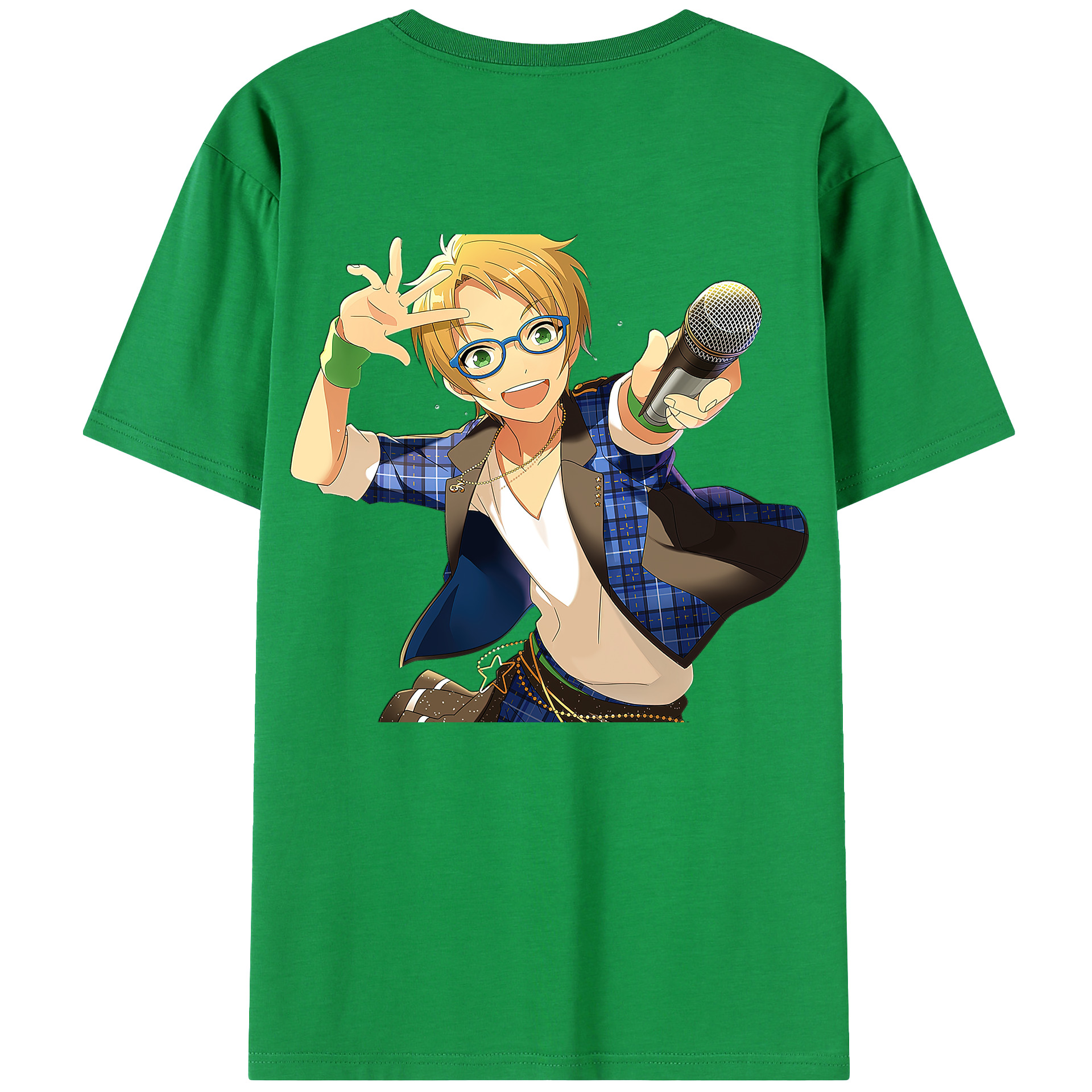 （画像用） あんさんぶるスターズ! Ensemble Stars 綿100％ メンズ半袖Tシャツ（バックプリント） 通気性