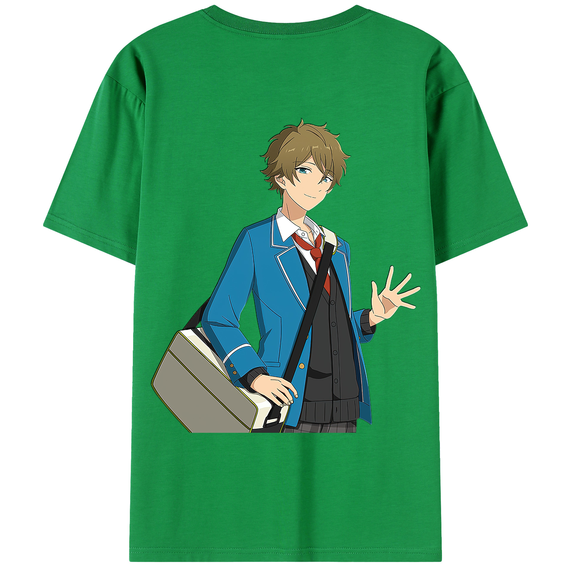 （画像用） あんさんぶるスターズ! Ensemble Stars 綿100％ メンズ半袖Tシャツ（バックプリント） 通気性