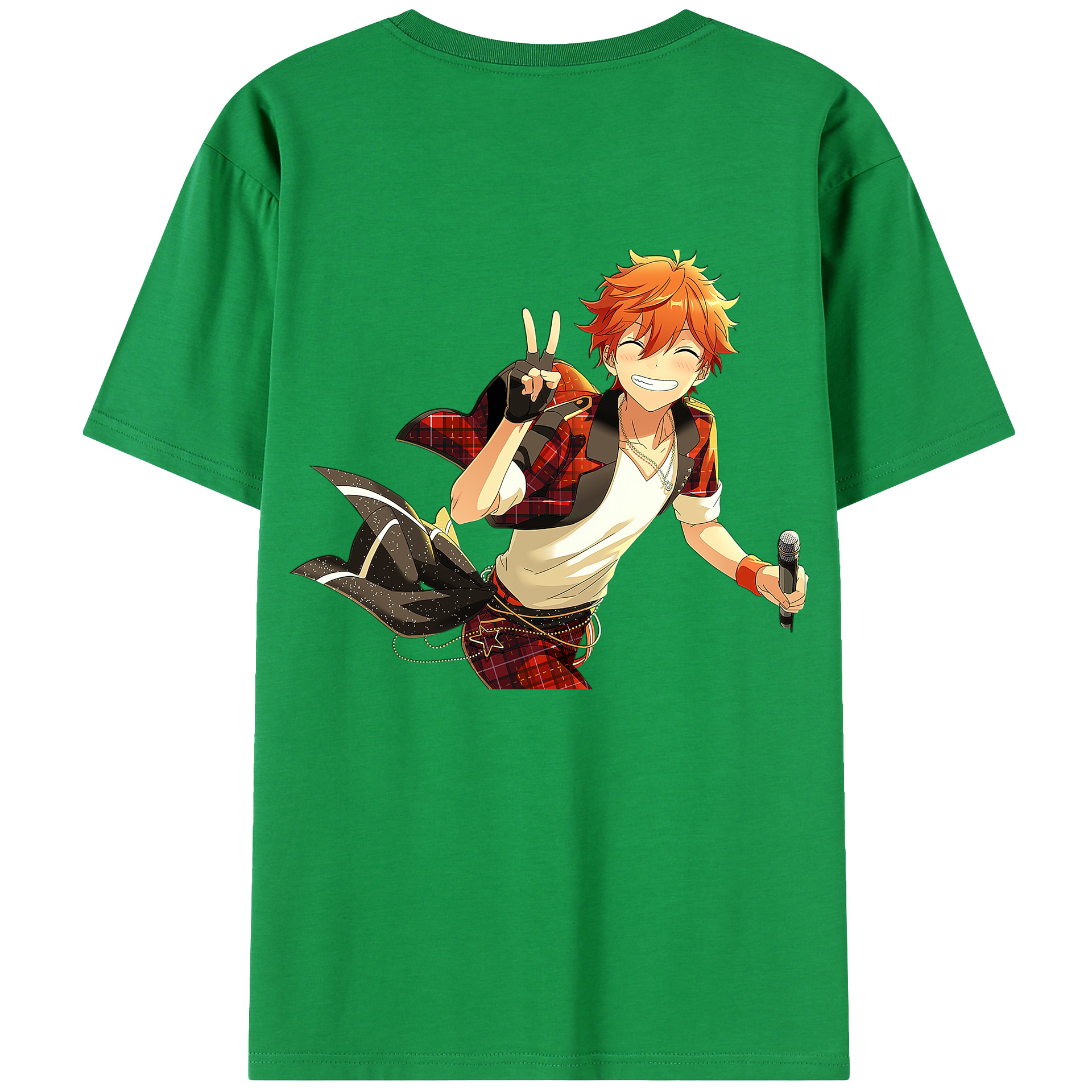 （画像用） あんさんぶるスターズ! Ensemble Stars 綿100％ メンズ半袖Tシャツ（バックプリント） 通気性