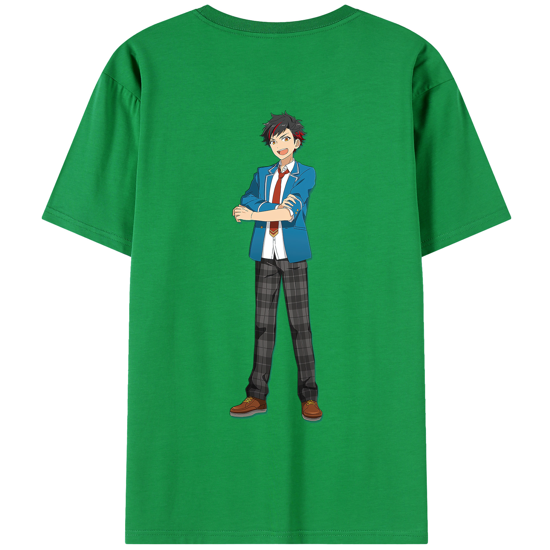（画像用） あんさんぶるスターズ! Ensemble Stars 綿100％ メンズ半袖Tシャツ（バックプリント） 通気性