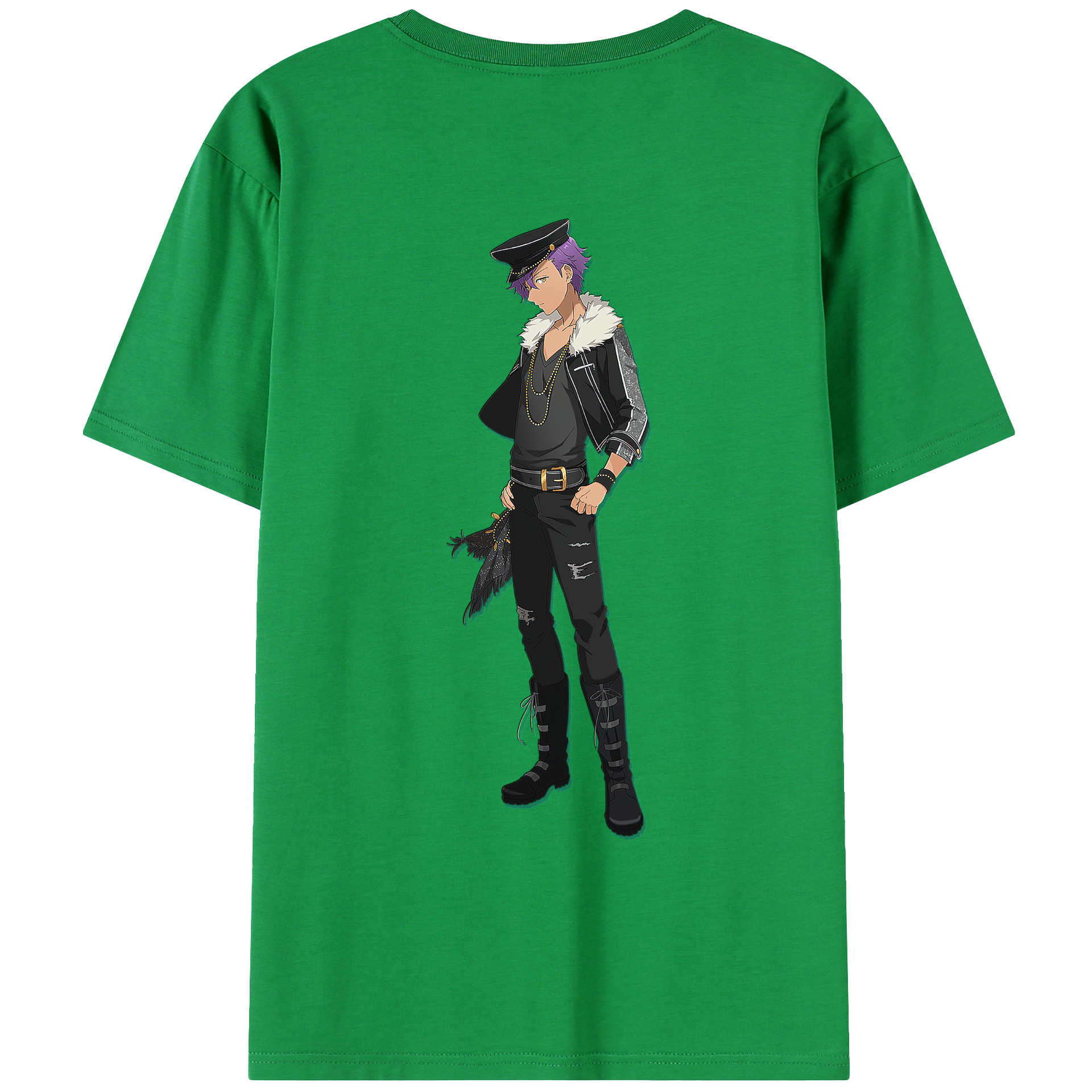 （画像用） あんさんぶるスターズ! Ensemble Stars 綿100％ メンズ半袖Tシャツ（バックプリント） 通気性