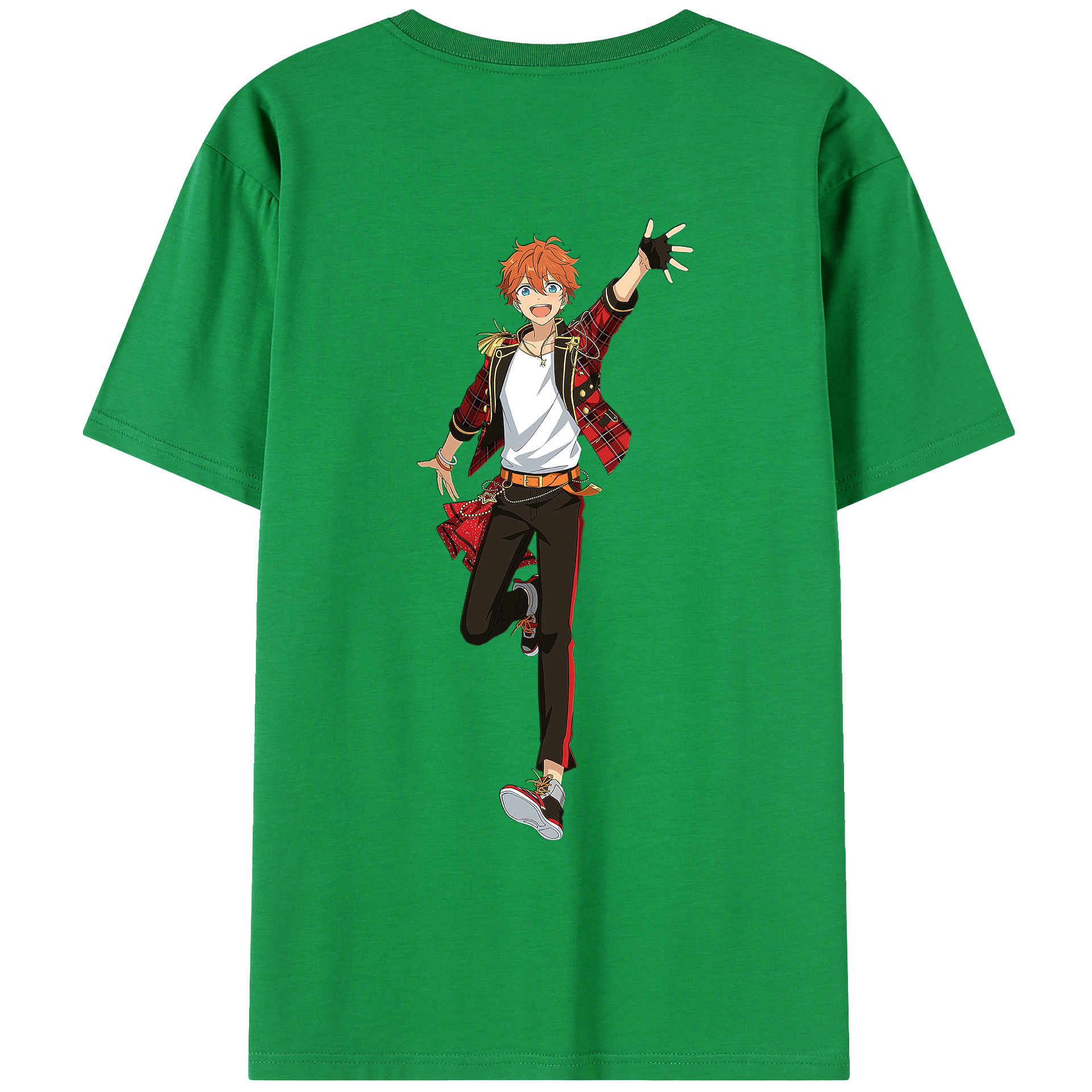 （画像用） あんさんぶるスターズ! Ensemble Stars 綿100％ メンズ半袖Tシャツ（バックプリント） 通気性