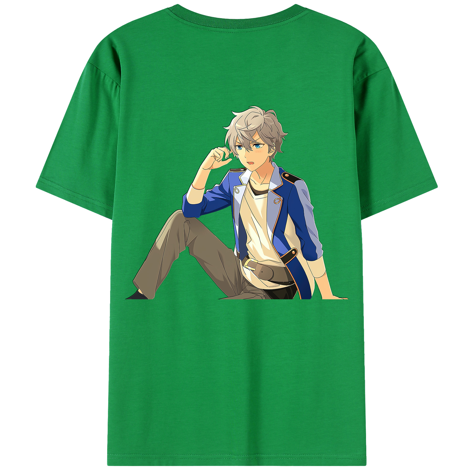 （画像用） あんさんぶるスターズ! Ensemble Stars 綿100％ メンズ半袖Tシャツ（バックプリント） 通気性