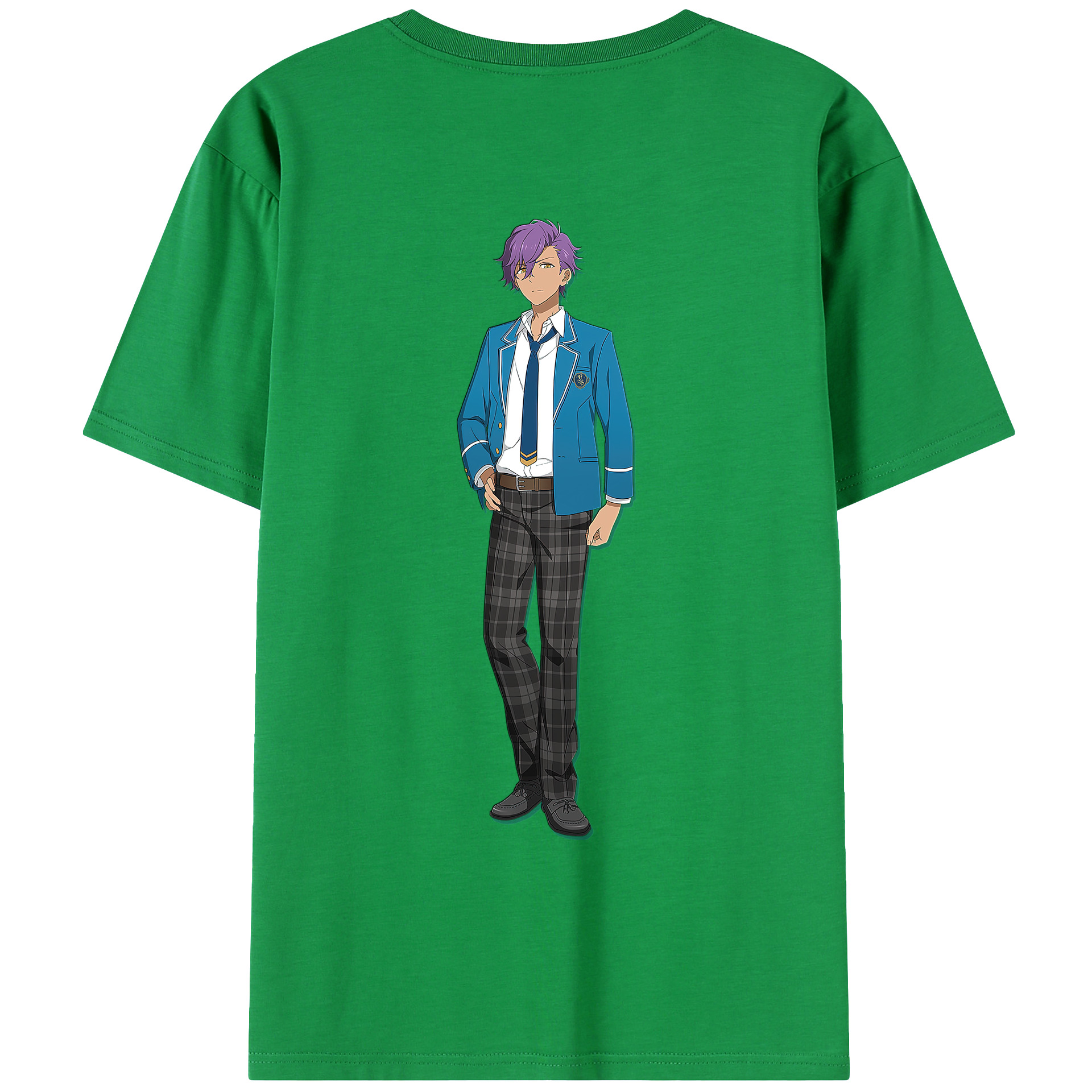 （画像用） あんさんぶるスターズ! Ensemble Stars 綿100％ メンズ半袖Tシャツ（バックプリント） 通気性
