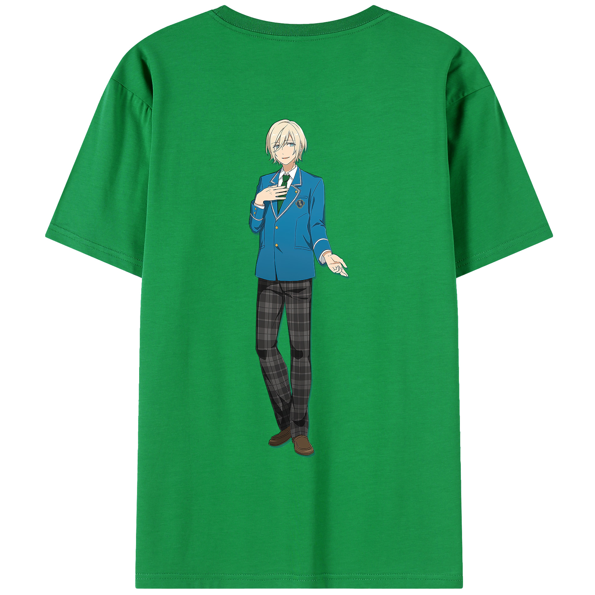 （画像用） あんさんぶるスターズ! Ensemble Stars 綿100％ メンズ半袖Tシャツ（バックプリント） 通気性