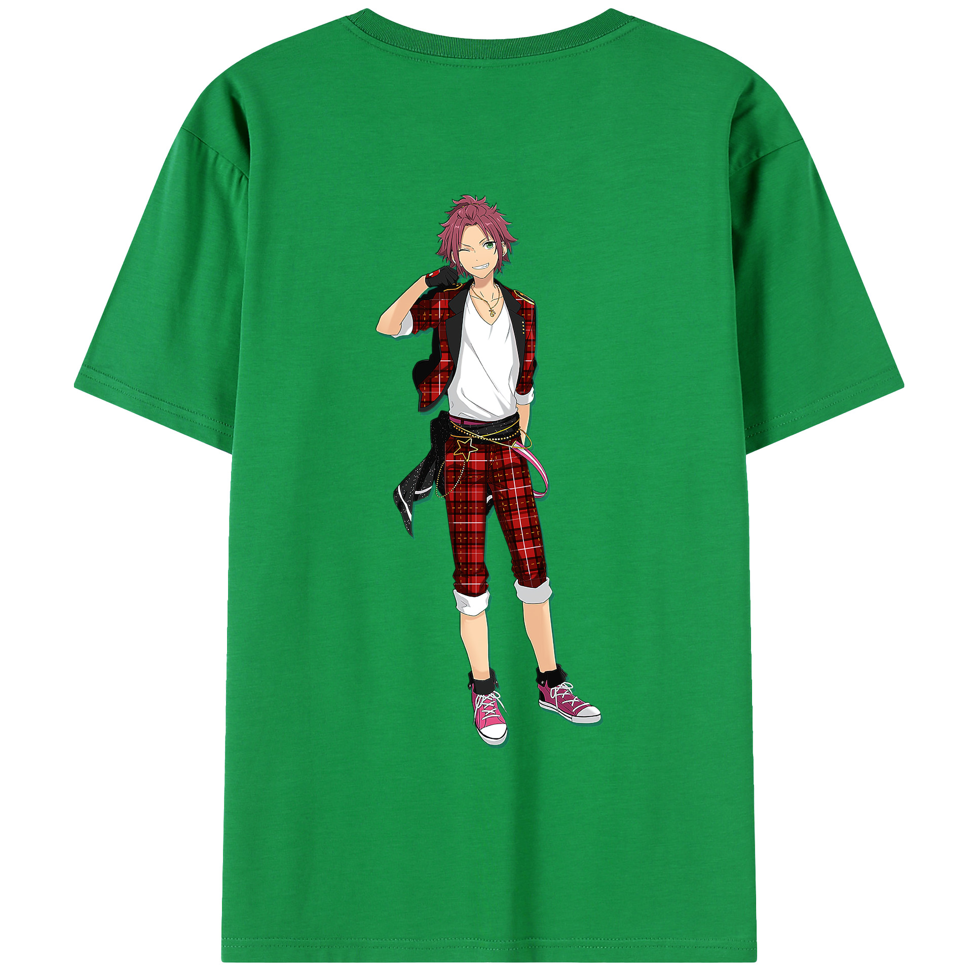 （画像用） あんさんぶるスターズ! Ensemble Stars 綿100％ メンズ半袖Tシャツ（バックプリント） 通気性