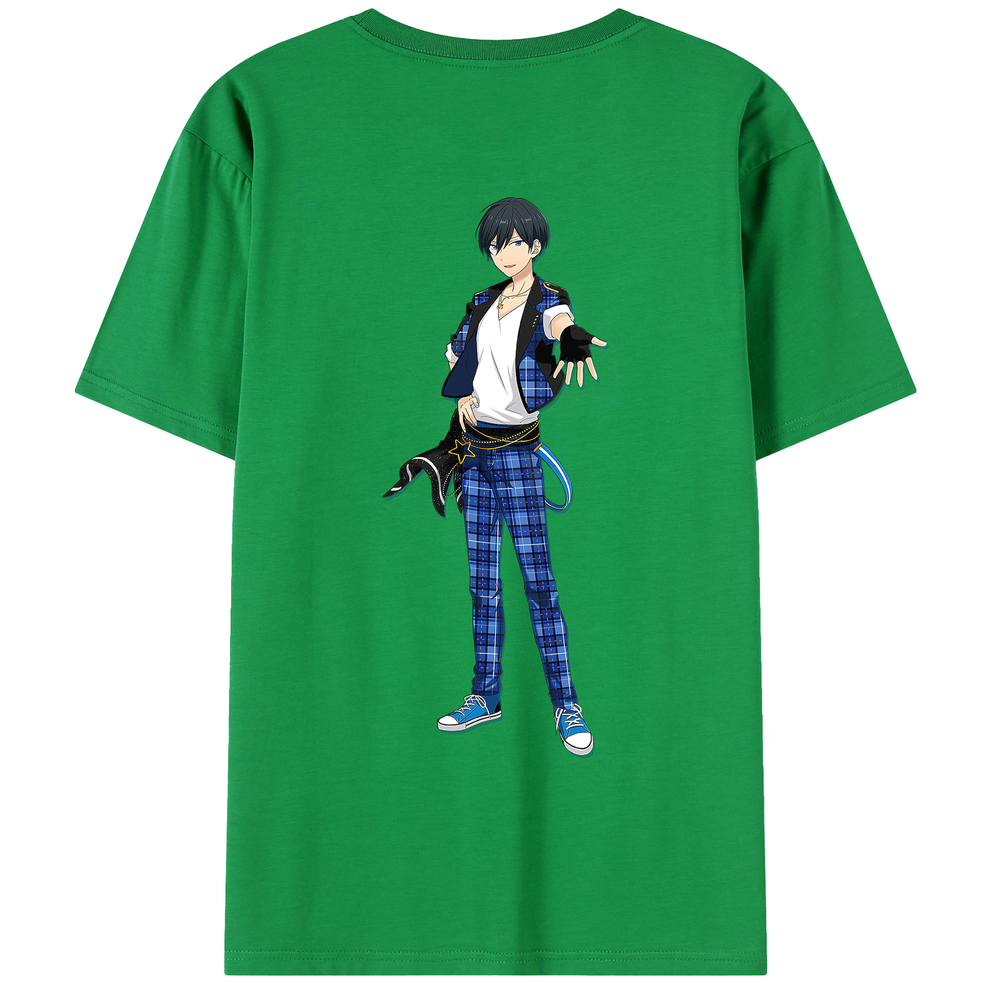 （画像用） あんさんぶるスターズ! Ensemble Stars 綿100％ メンズ半袖Tシャツ（バックプリント） 通気性