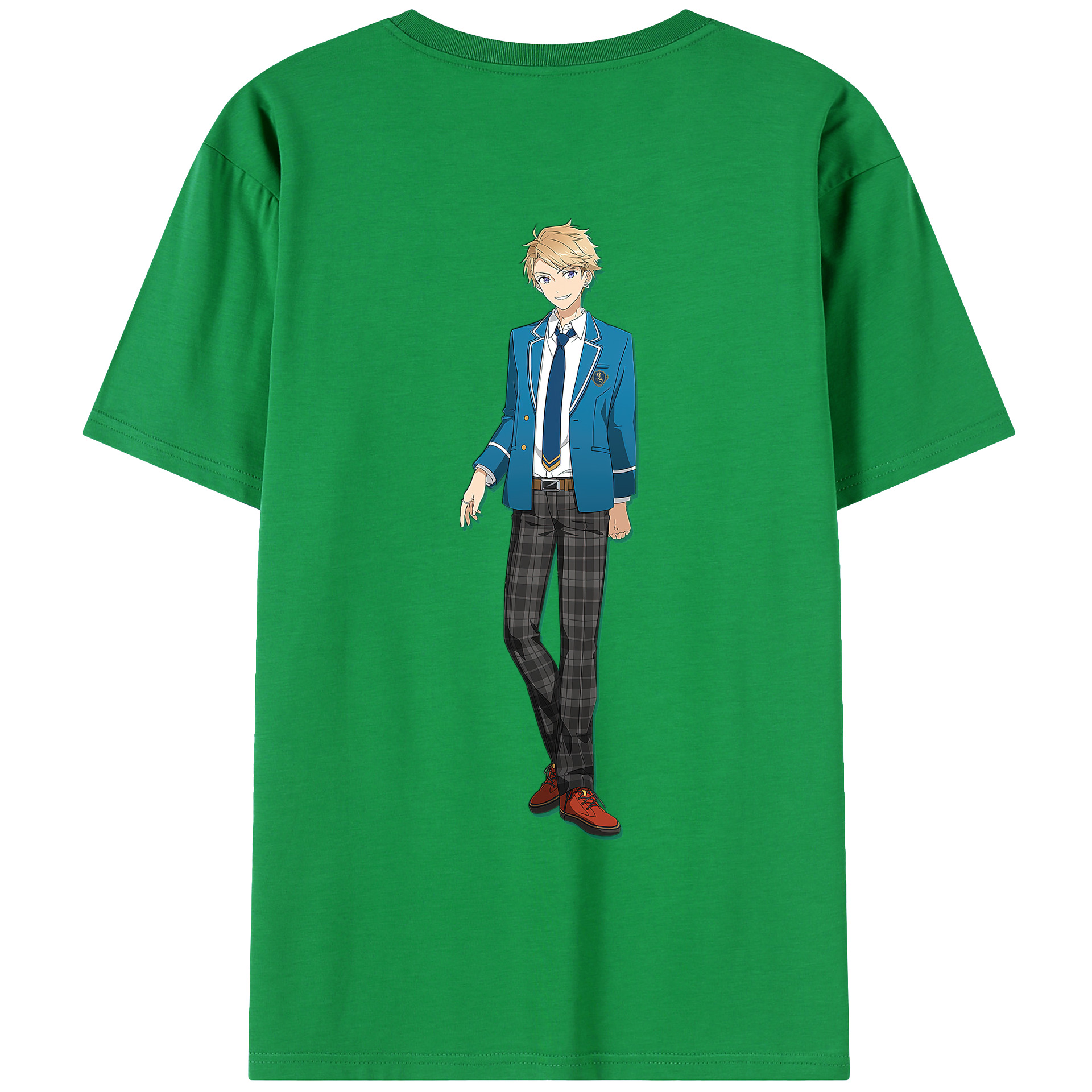 （画像用） あんさんぶるスターズ! Ensemble Stars 綿100％ メンズ半袖Tシャツ（バックプリント） 通気性