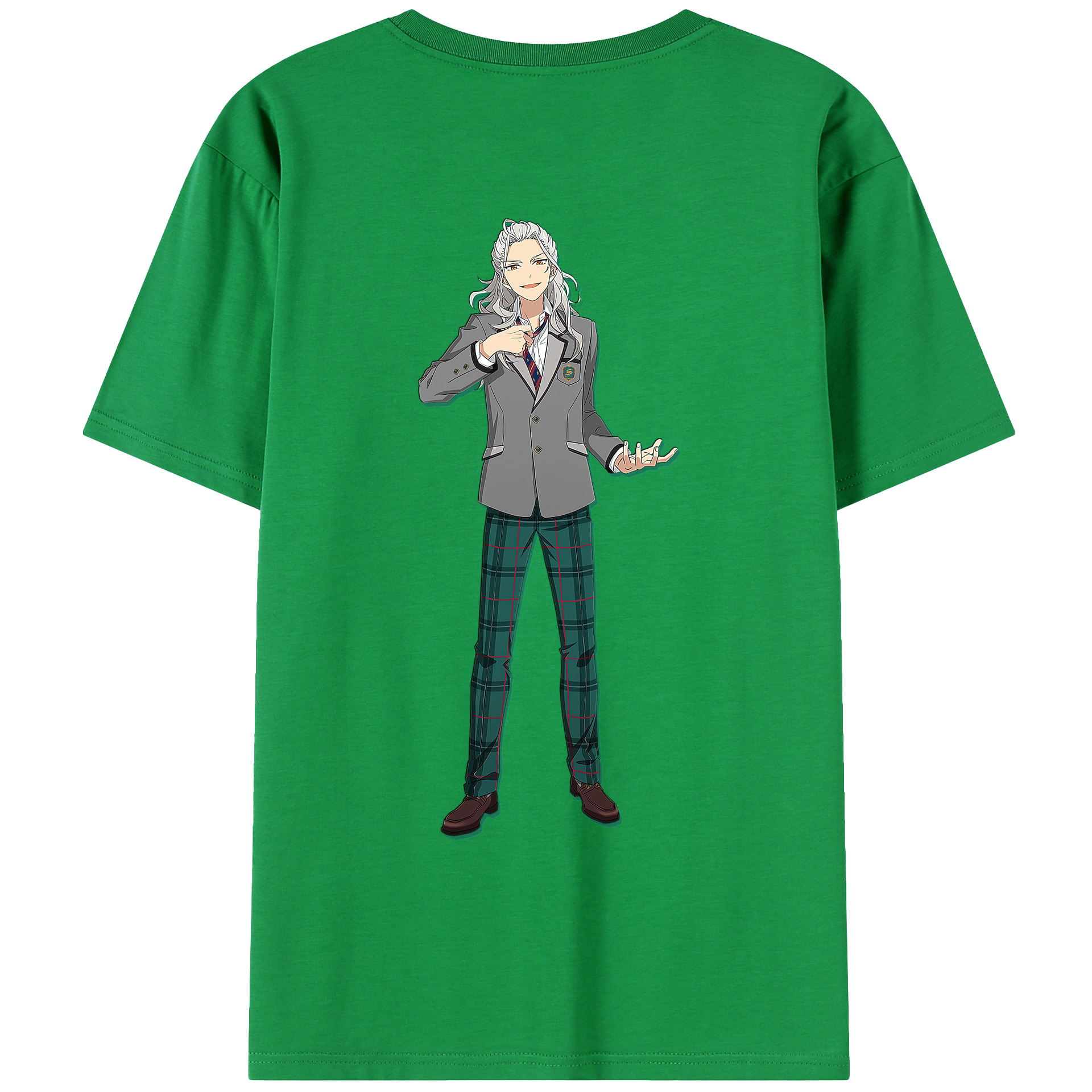 （画像用） あんさんぶるスターズ! Ensemble Stars 綿100％ メンズ半袖Tシャツ（バックプリント） 通気性