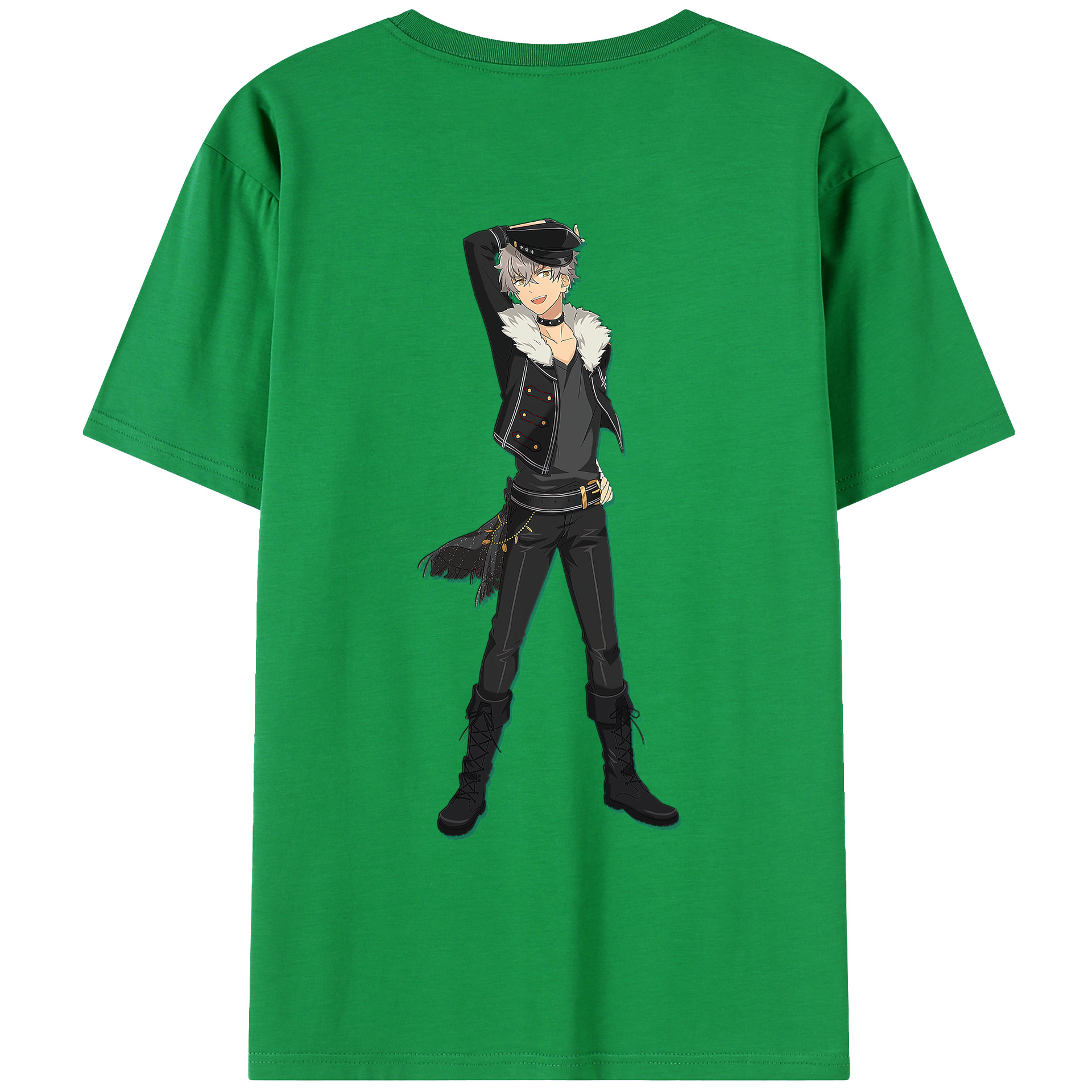 （画像用） あんさんぶるスターズ! Ensemble Stars 綿100％ メンズ半袖Tシャツ（バックプリント） 通気性