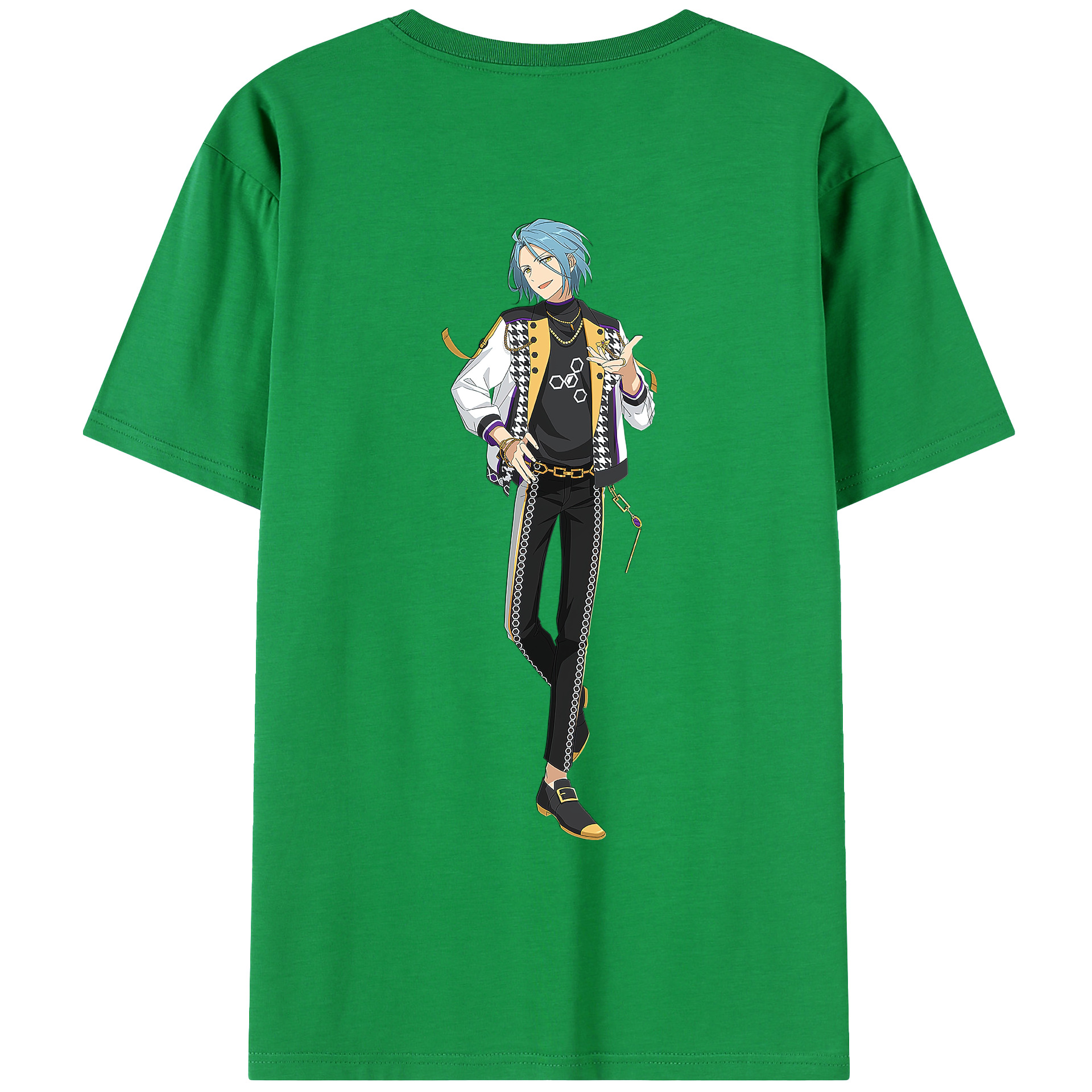 （画像用） あんさんぶるスターズ! Ensemble Stars 綿100％ メンズ半袖Tシャツ（バックプリント） 通気性