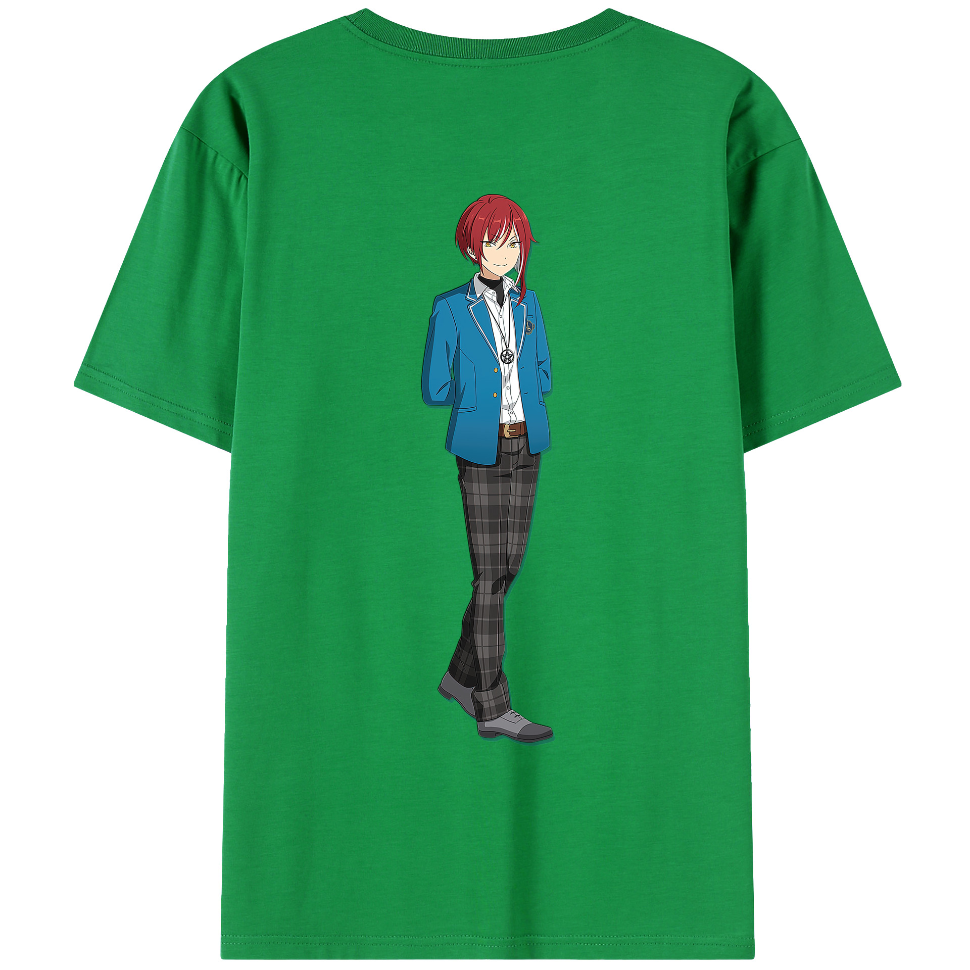 （画像用） あんさんぶるスターズ! Ensemble Stars 綿100％ メンズ半袖Tシャツ（バックプリント） 通気性
