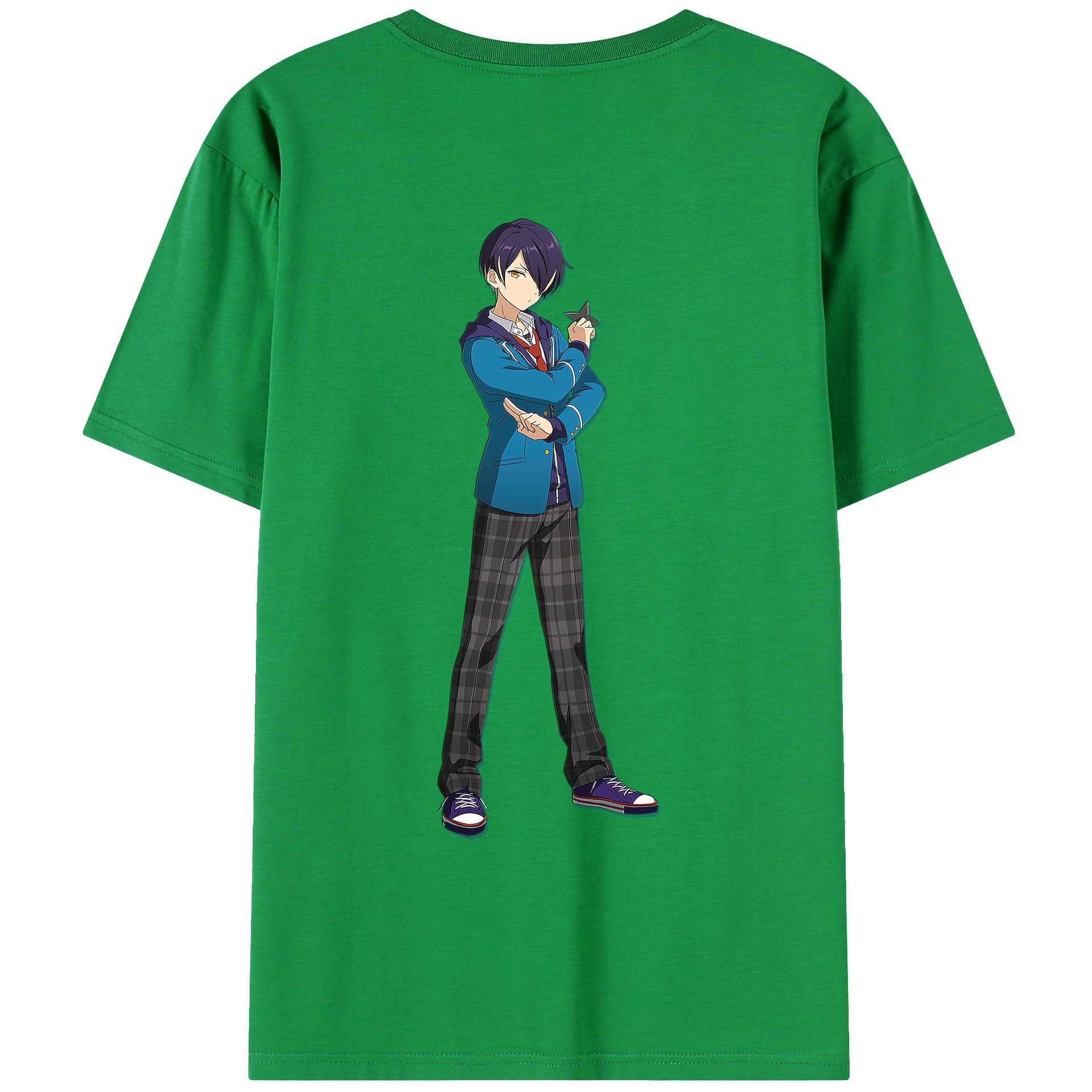 （画像用） あんさんぶるスターズ! Ensemble Stars 綿100％ メンズ半袖Tシャツ（バックプリント） 通気性