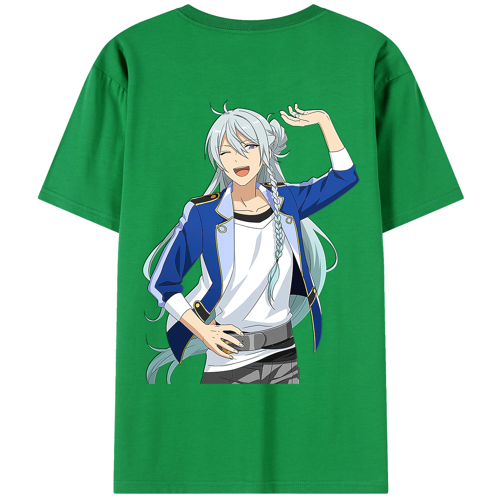 （画像用） あんさんぶるスターズ! Ensemble Stars 綿100％ メンズ半袖Tシャツ（バックプリント） 通気性