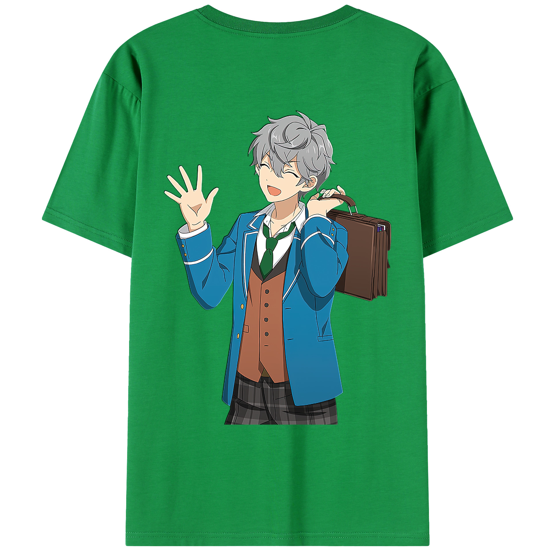 （画像用） あんさんぶるスターズ! Ensemble Stars 綿100％ メンズ半袖Tシャツ（バックプリント） 通気性