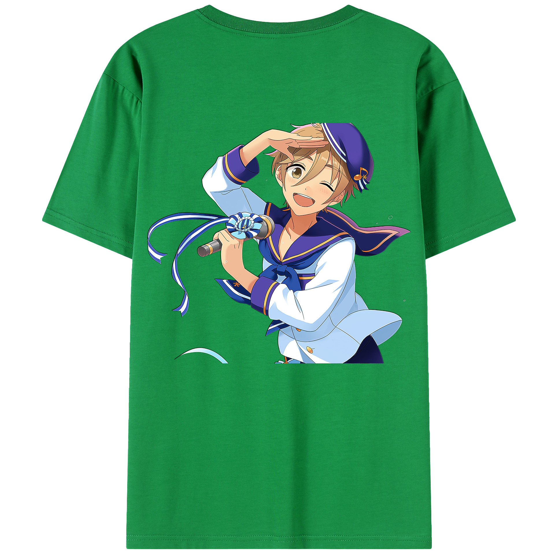 （画像用） あんさんぶるスターズ! Ensemble Stars 綿100％ メンズ半袖Tシャツ（バックプリント） 通気性
