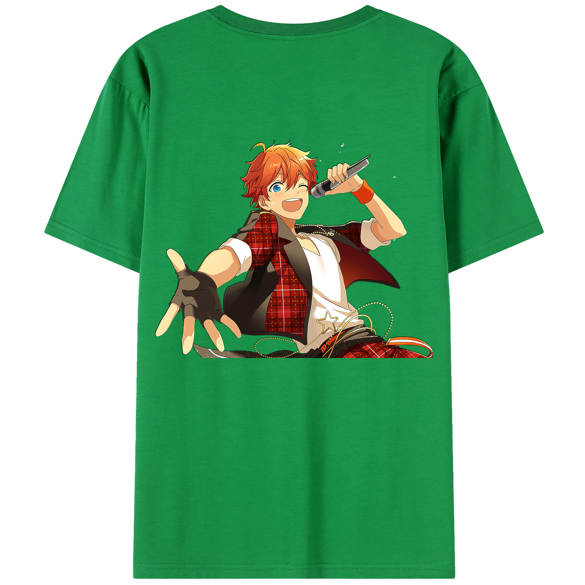 （画像用） あんさんぶるスターズ! Ensemble Stars 綿100％ メンズ半袖Tシャツ（バックプリント） 通気性