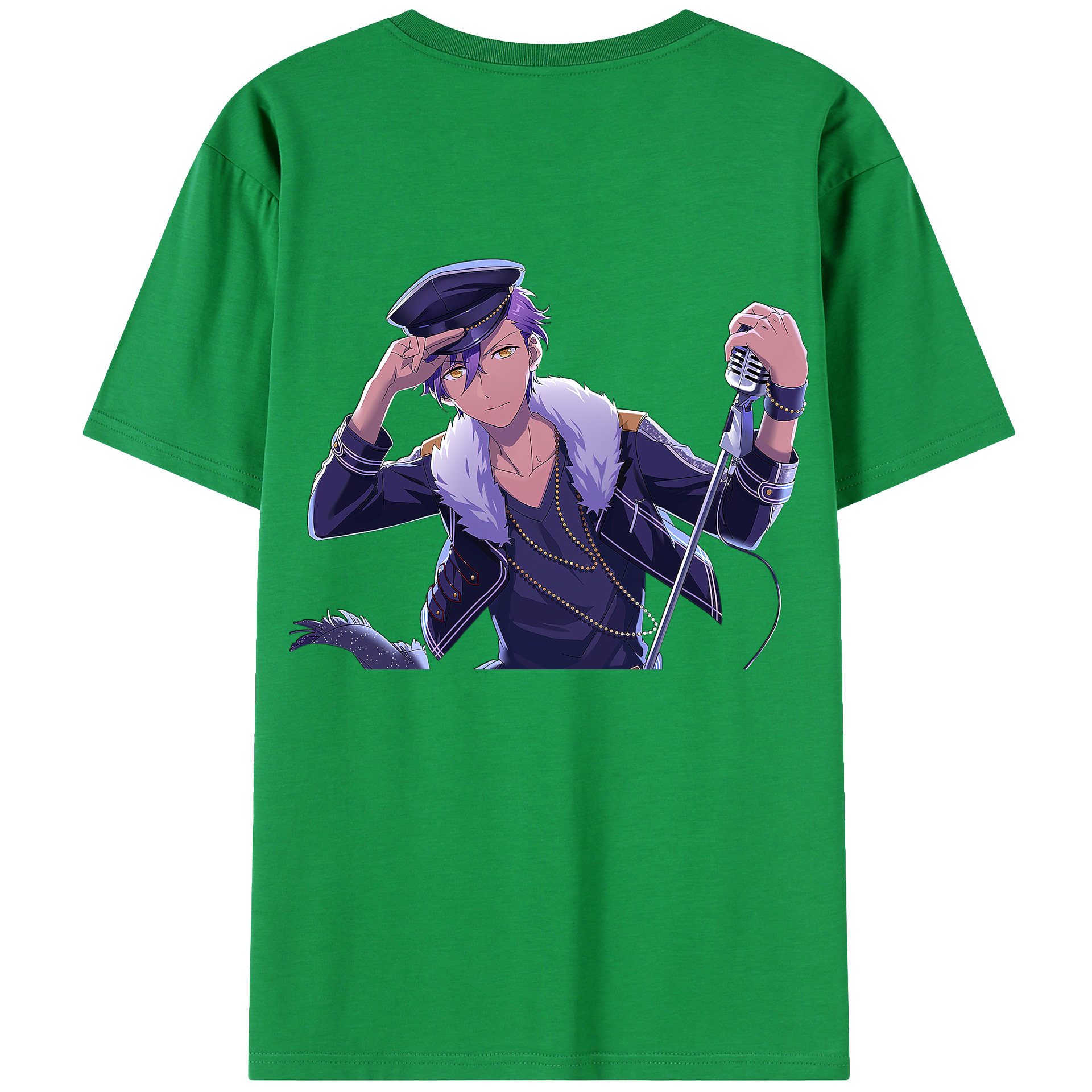 （画像用） あんさんぶるスターズ! Ensemble Stars 綿100％ メンズ半袖Tシャツ（バックプリント） 通気性