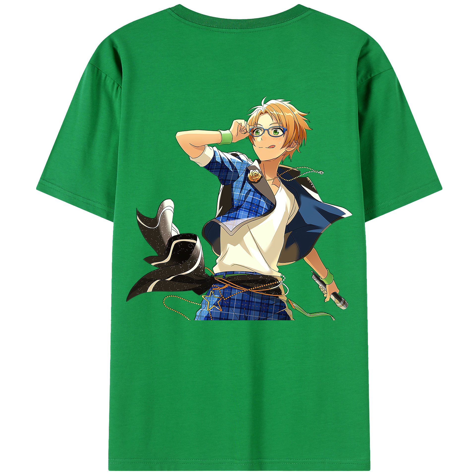 （画像用） あんさんぶるスターズ! Ensemble Stars 綿100％ メンズ半袖Tシャツ（バックプリント） 通気性