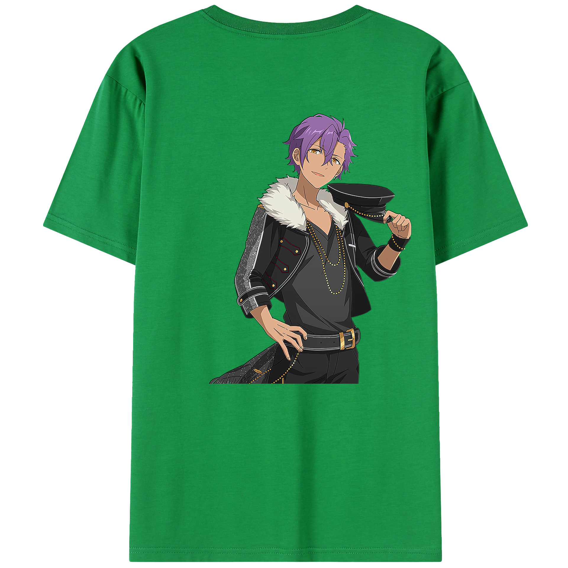 （画像用） あんさんぶるスターズ! Ensemble Stars 綿100％ メンズ半袖Tシャツ（バックプリント） 通気性