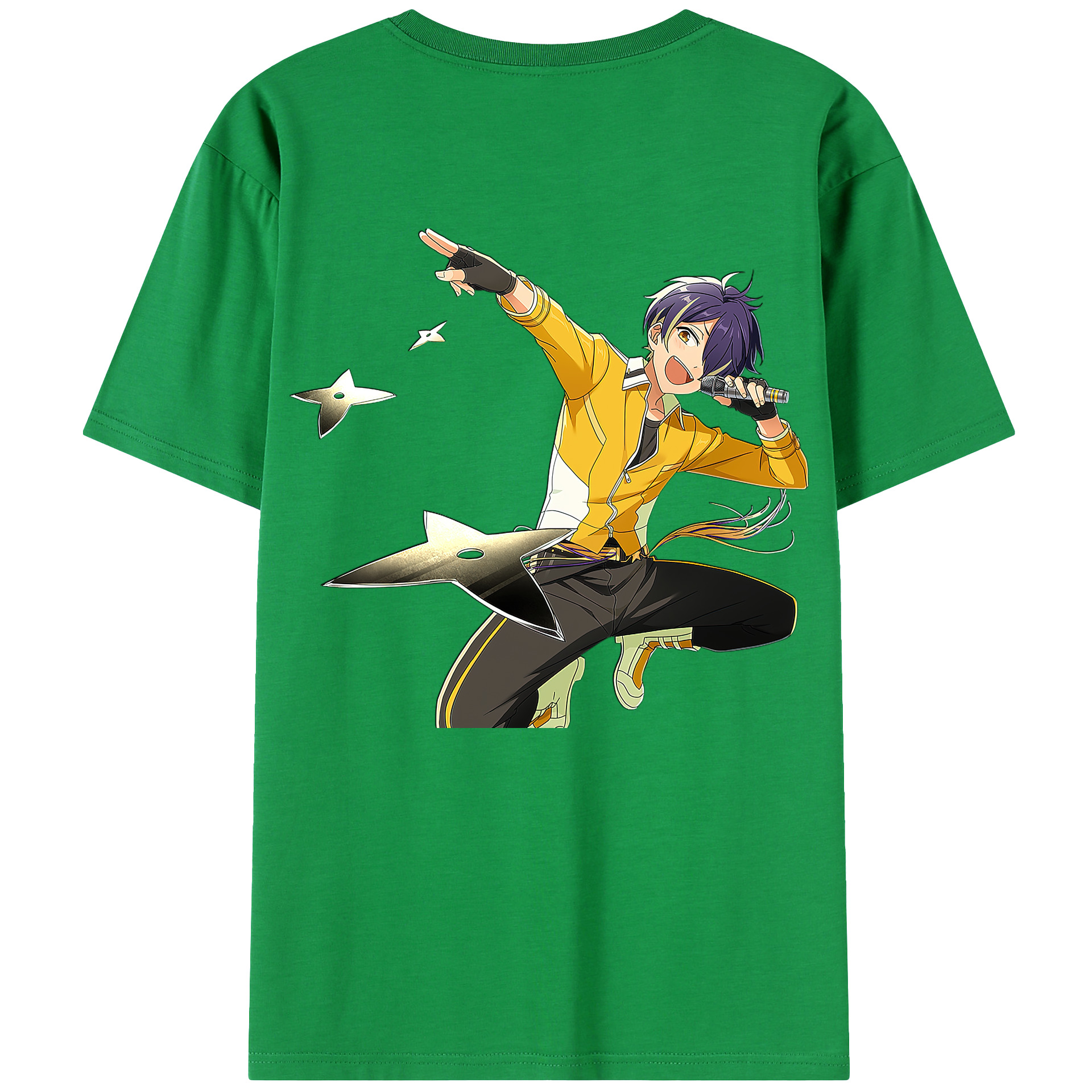 （画像用） あんさんぶるスターズ! Ensemble Stars 綿100％ メンズ半袖Tシャツ（バックプリント） 通気性