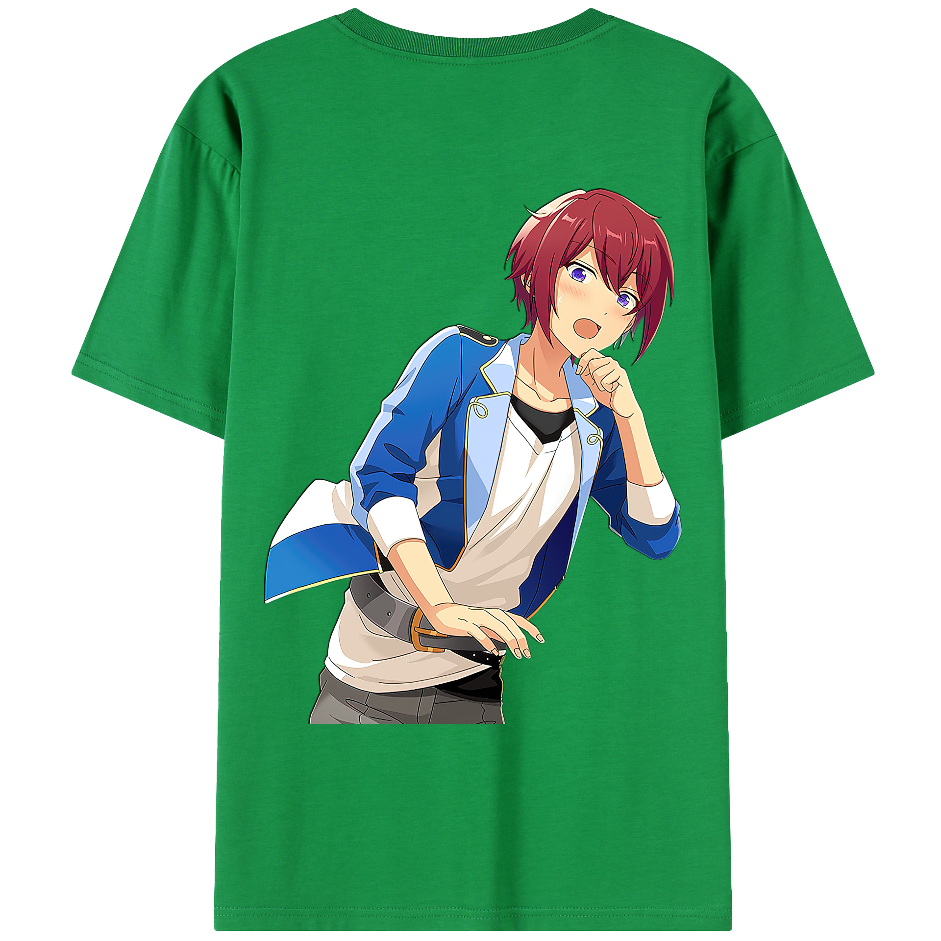 （画像用） あんさんぶるスターズ! Ensemble Stars 綿100％ メンズ半袖Tシャツ（バックプリント） 通気性